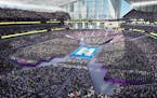 U.S. Bank Stadium: an artist rendering of how basketball in the new stadium could look.