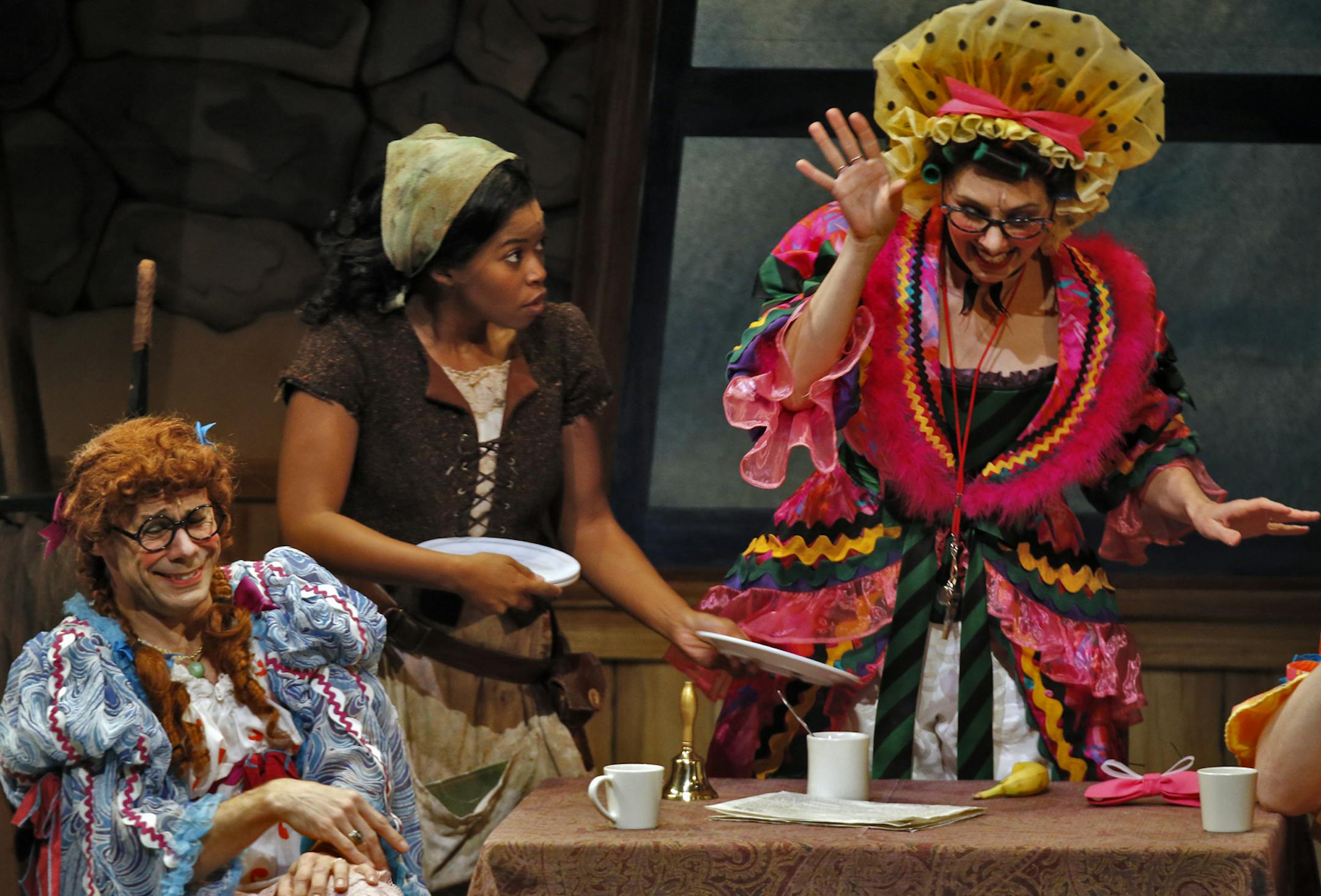 Dress rehearsal of "Cinderella" performed at Children's Theatre with a focus on Traci Allen as Cinderella. Many of the scenes of Cinderella with her step-sisters and step-mother. (MARLIN LEVISON/STARTRIBUNE(mlevison@startribune.com)