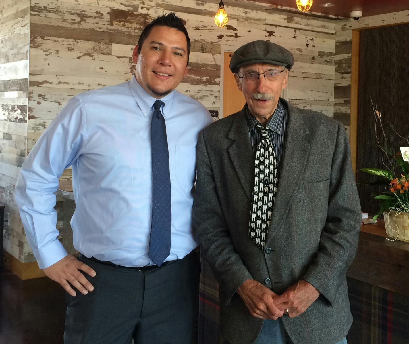 On the left - Joseph Nayquonabe, Sr. On the right - Eddy Silker Mille Lacs Corporate Ventures, which manages all business assets for the Mille Lacs Band of Ojibwe, reopened Eddy's Resort on Lake Mille Lacs on May 5. With a modern twist on the "up north" escape, the new facility is the tribe's first ground-up hospitality project since opening the Grand Casinos in the early 1990s that will provide jobs and revenue that will benefit its members. ] May 05, 2015