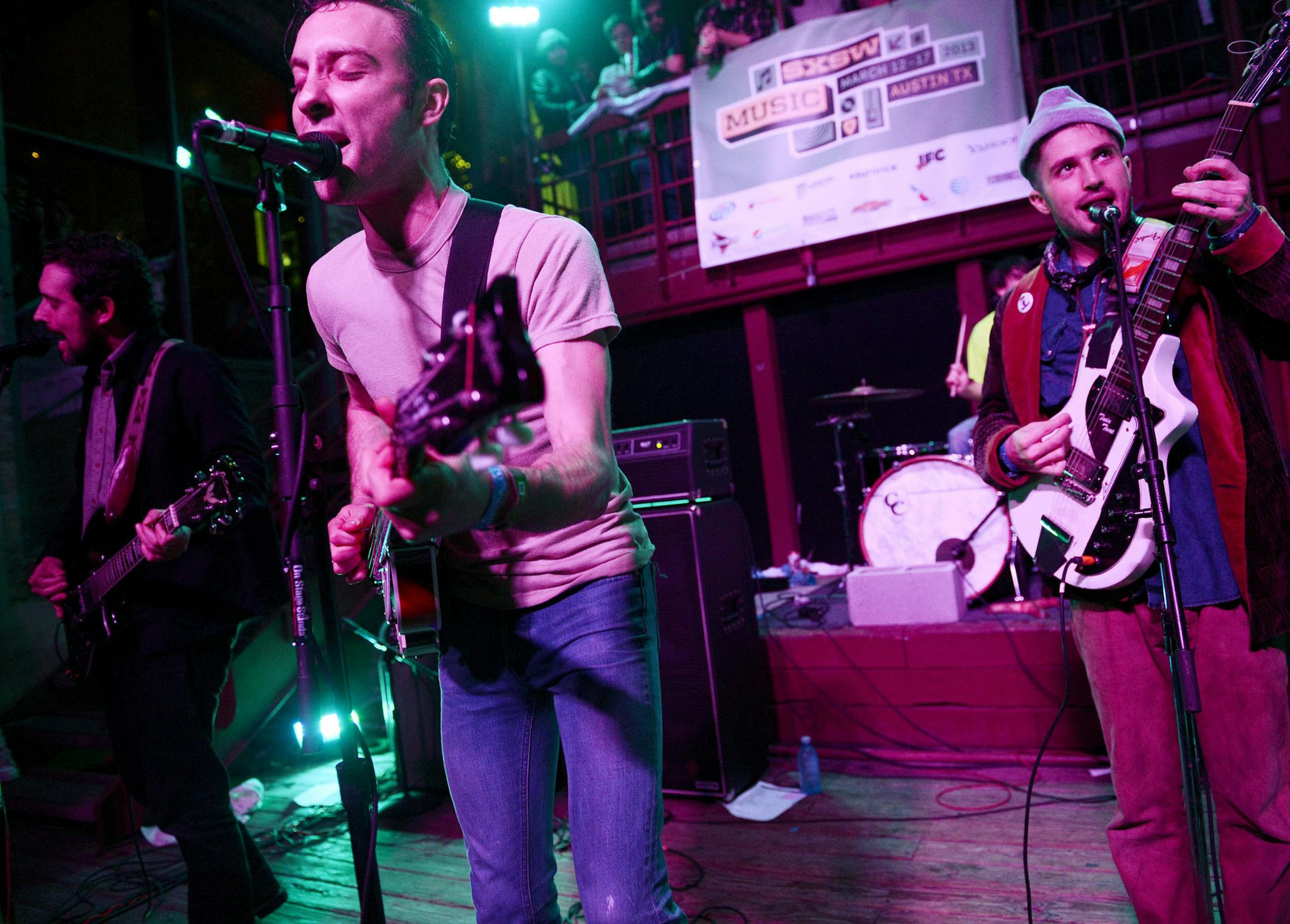Black Lips perform at the Cedar Street Courtyard at the South by Southwest music festival in Austin, Texas, March 14, 2013.