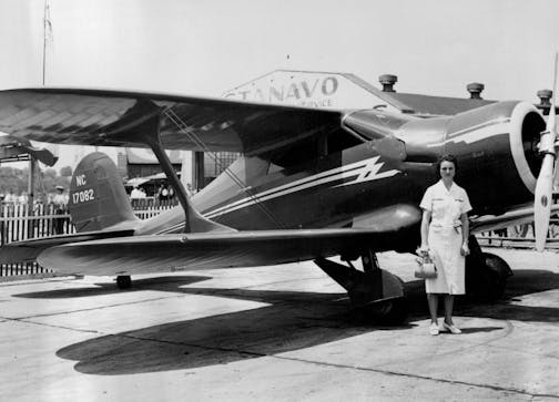 May 30, 1937 Mrs. Louise Thaden, winner of the Bendix and Harmon Trophies last year, beside the plane in which she set a new speed record for women at the air show held at the Lambert - St. Louis Airport here May 29, when she flew a 100-kilometer (62.5-mile0 course at a speed of 197.9 miles an hour. The former record was 175 miles an hour, held by Amelia Earhart. June 4, 1937 Minneapolis Star Library; Wide World Photo