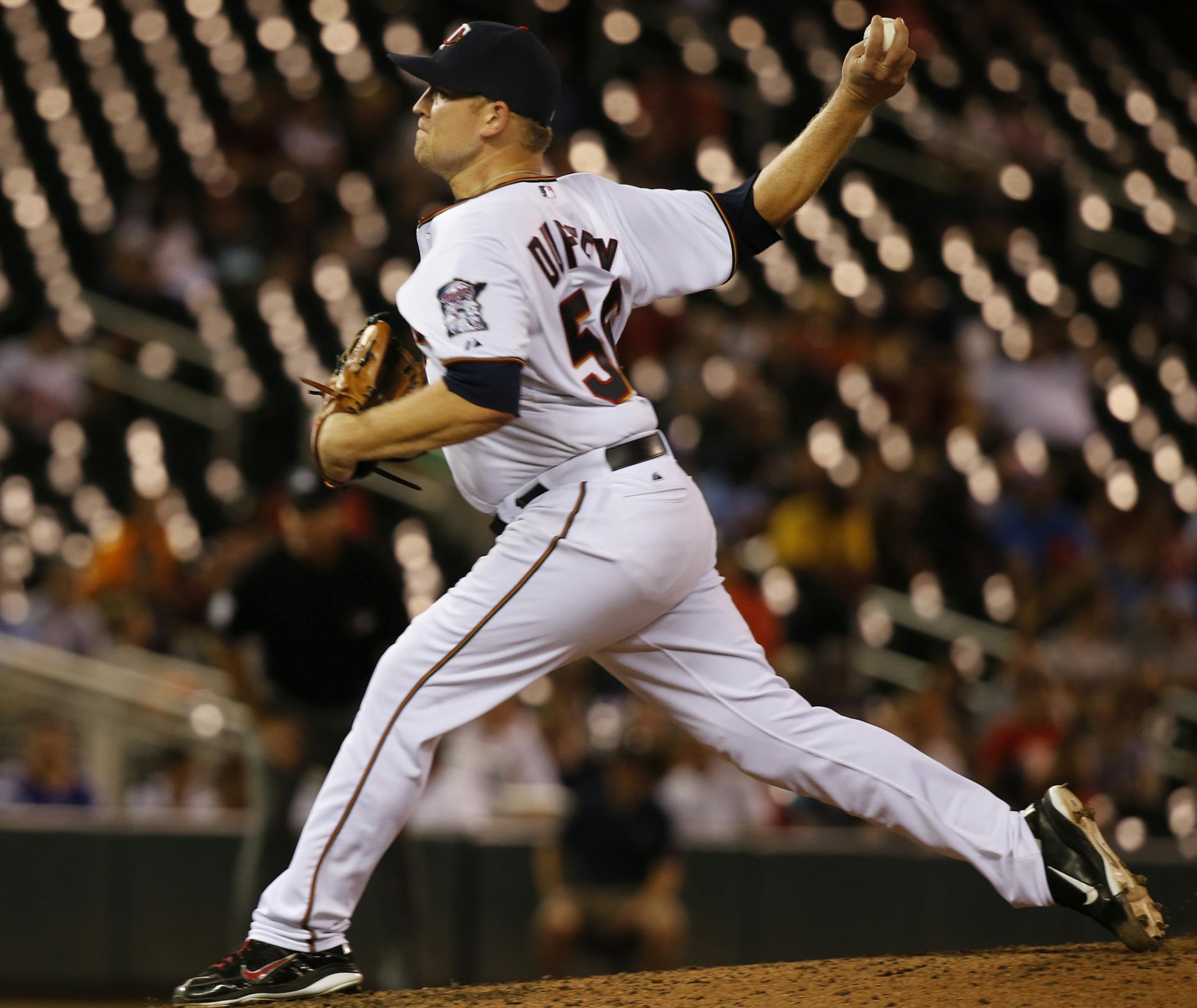 At the Twins vs Tigers game at Target Field, Tyler Duffey(56) started for the Twins .]Richard Tsong-Taatarii/rtsong-taatarii@startribune.com