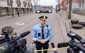 Minneapolis Police Chief Brian O'Hara speaks to the press after a multi-person shooting Feb. 27 in Minneapolis.