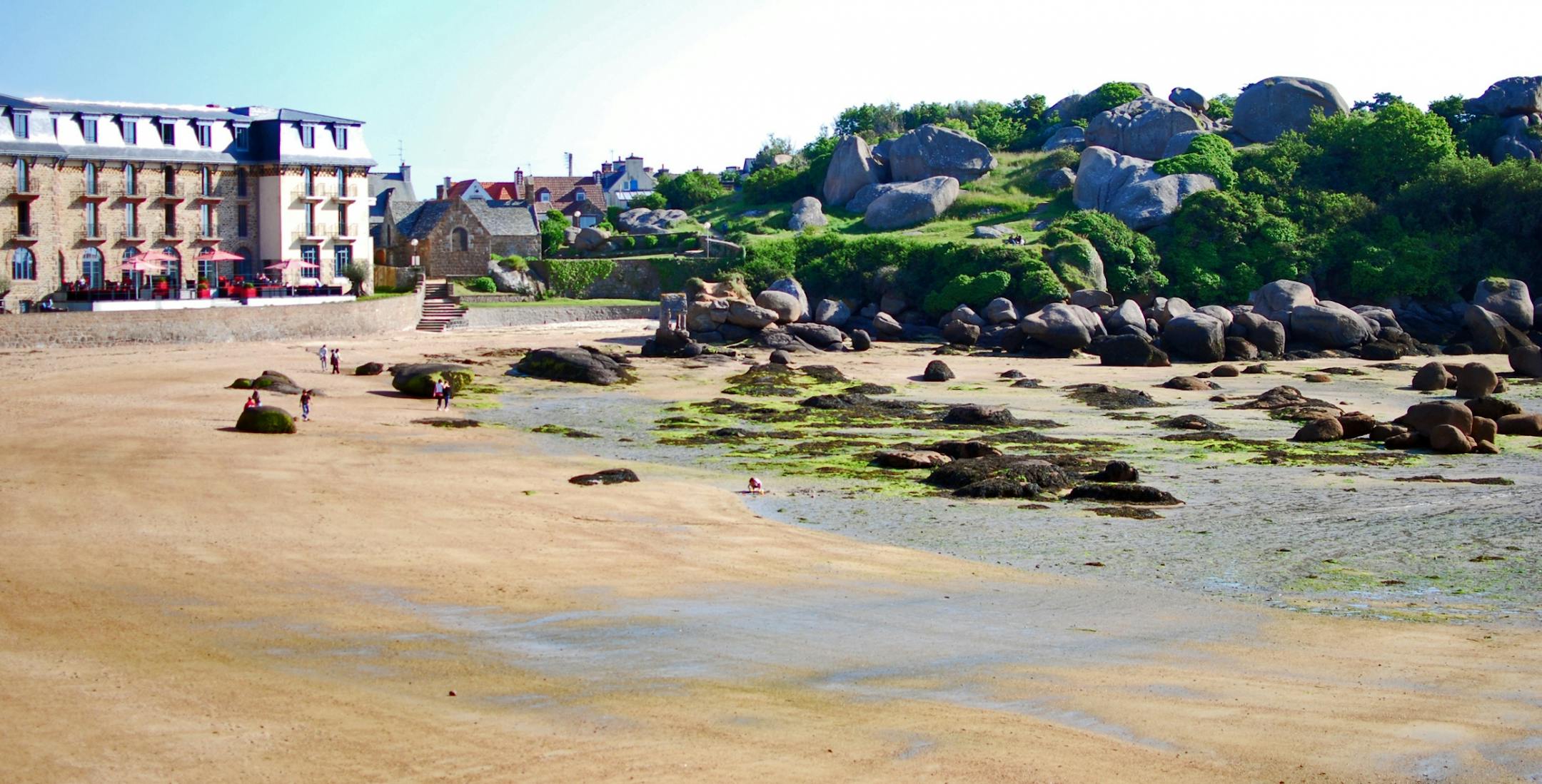 Stunning formations of rose-colored stones shaped and carved by the ages line the Pink Granite Coast of northern Brittany, France.