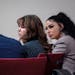 Hannah Gutierrez-Reed, center, sits with her attorney Jason Bowles, left, and paralegal Carmella Sisneros during testimony in the trial against her in