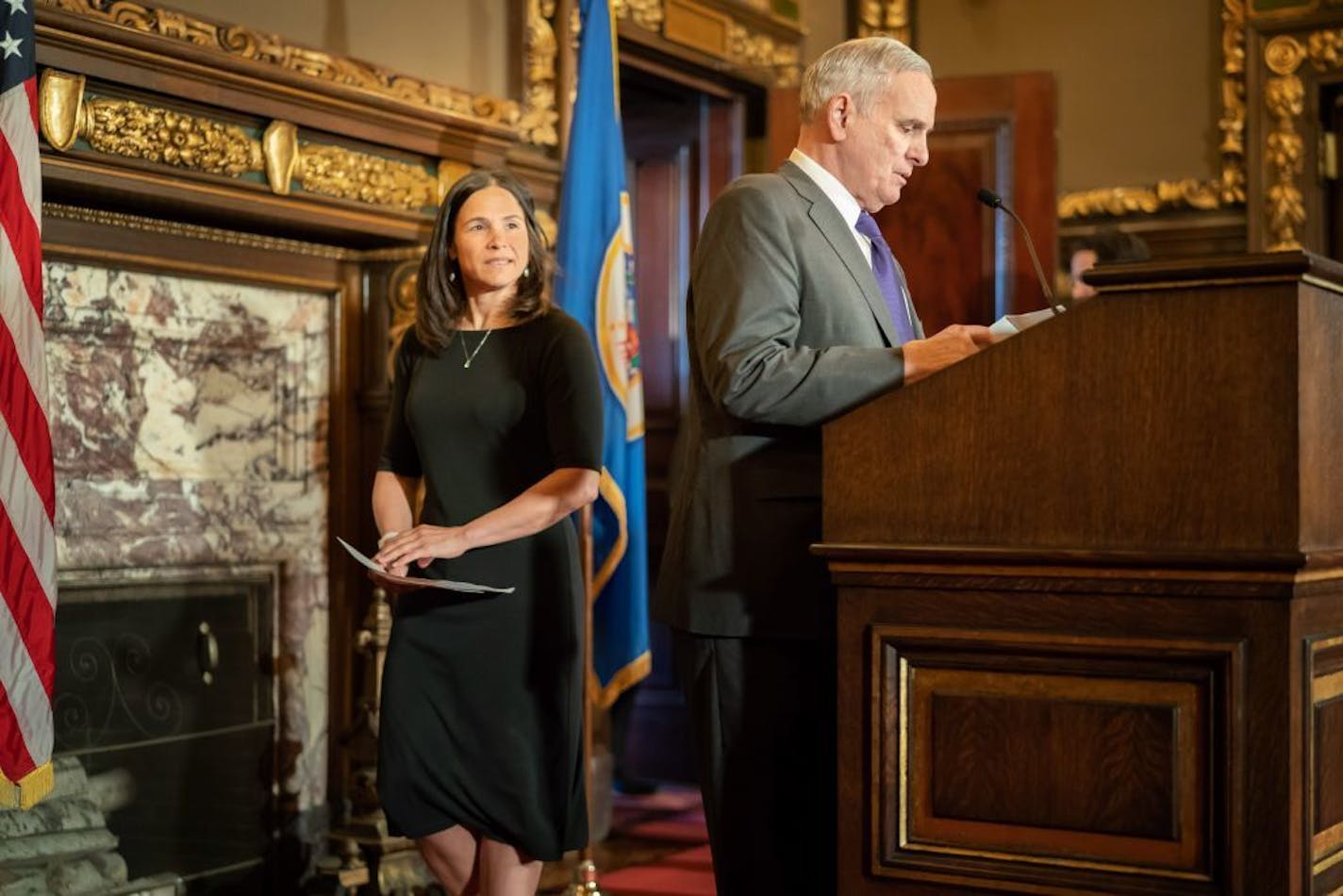 Minnesota Gov. Mark Dayton and Education Commissioner Brenda Cassellius. More than 480 struggling Minnesota schools are set to get additional help from the state Department of Education.