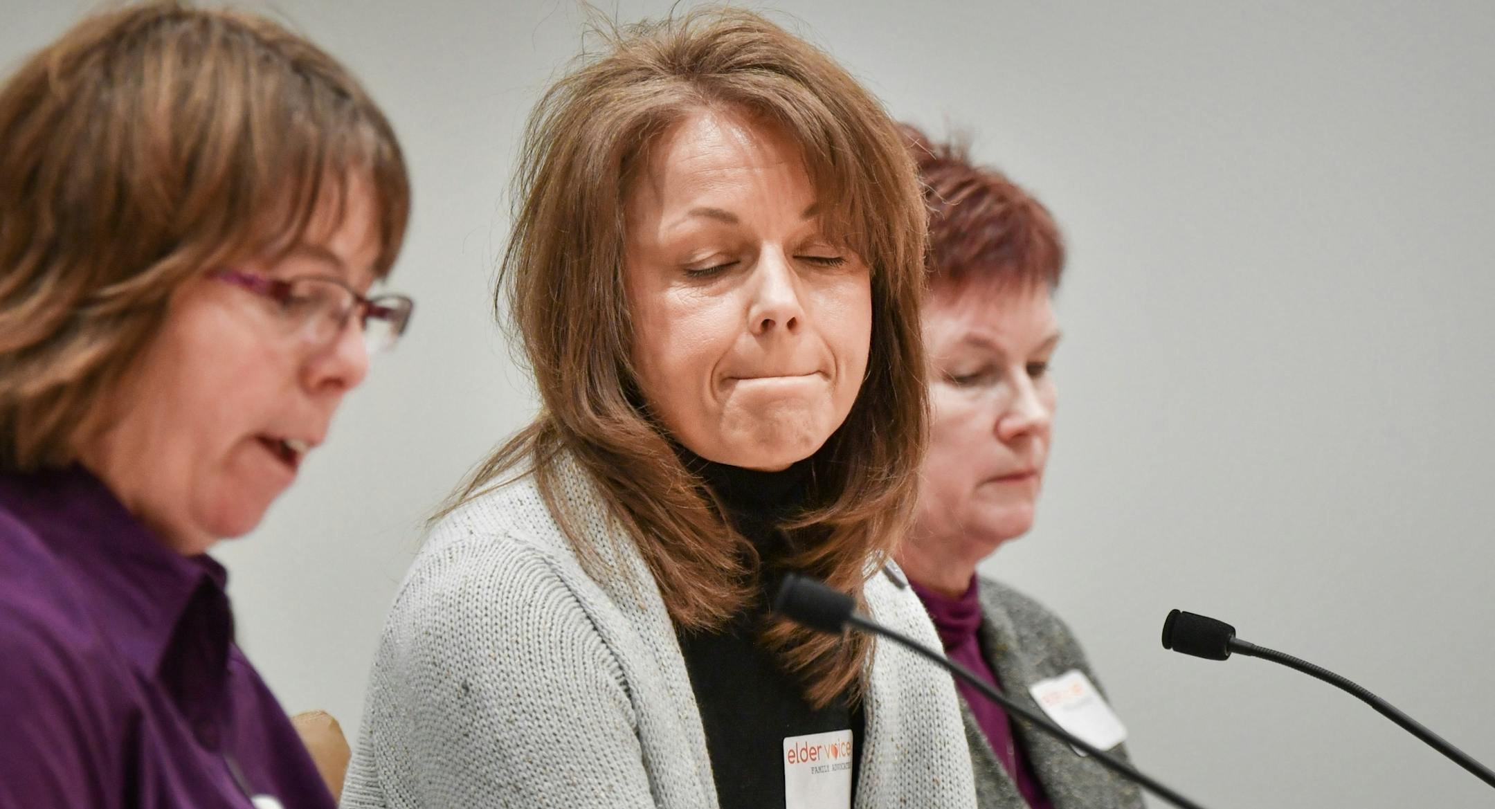 Samantha Sheilds, Robin Roberts and Deb Singer told stories about how their relatives were abused in assisted living facilities.