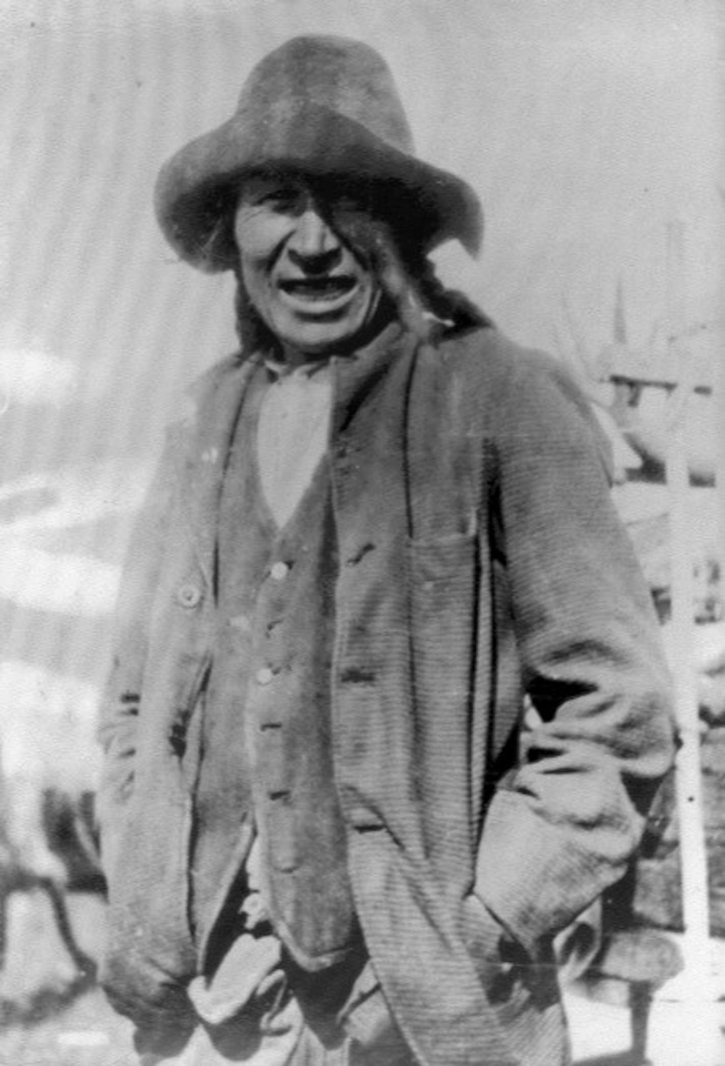 Ojibwe leader Mickinock, black and white portrait.