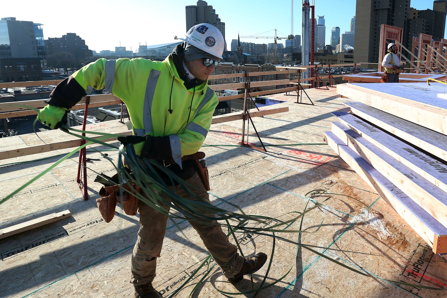 Dominick Rigert continued construction work on Nordhaus, a 280-unit apartment building in northeast Minneapolis, is one of the biggest to hit the market in 2017 Wednesday December 28,2016 in Minneapolis, MN.] Jerry Holt / jerry. Holt@Startribune.com