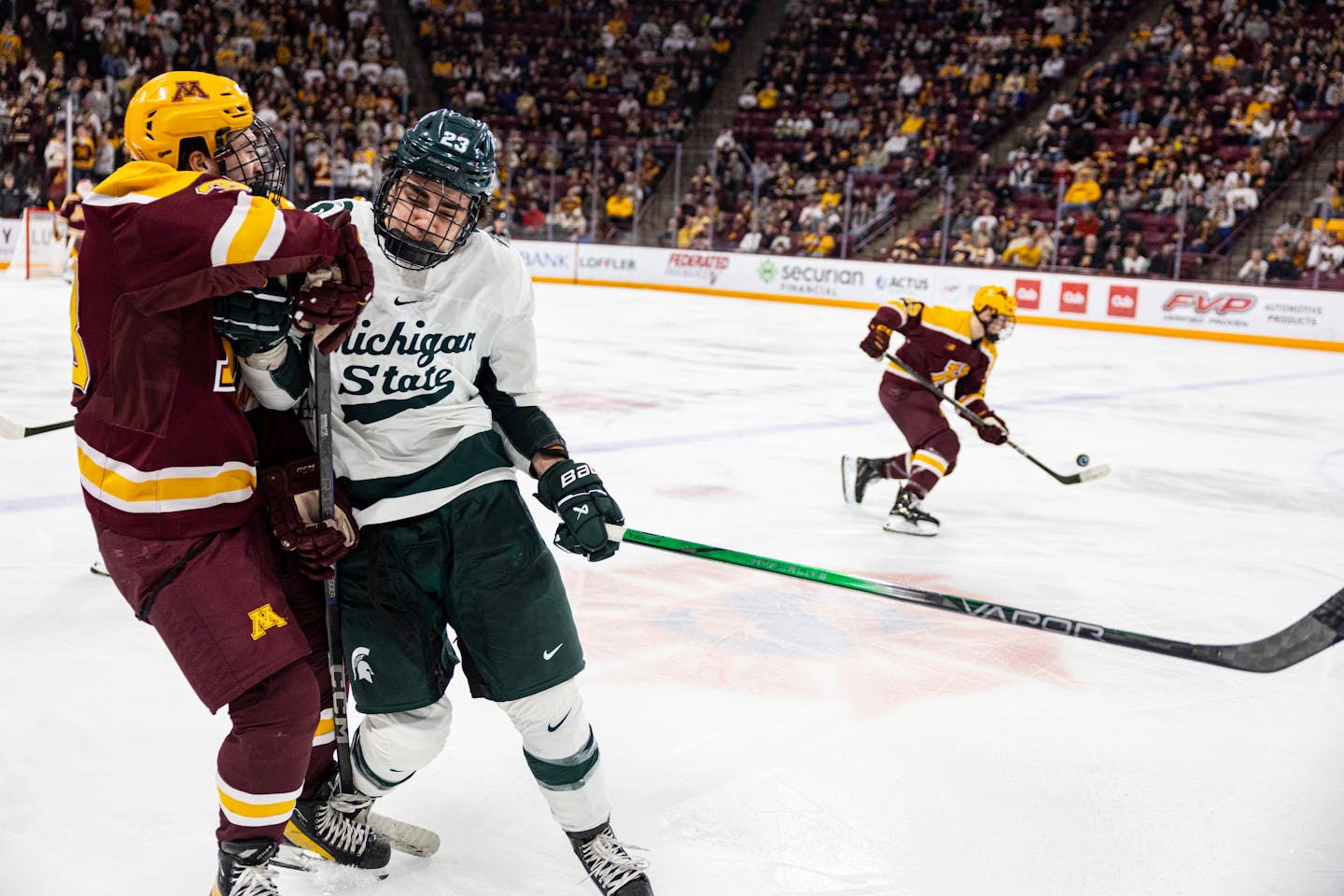 The Minnesota Gophers fall to Michigan State in men's hockey