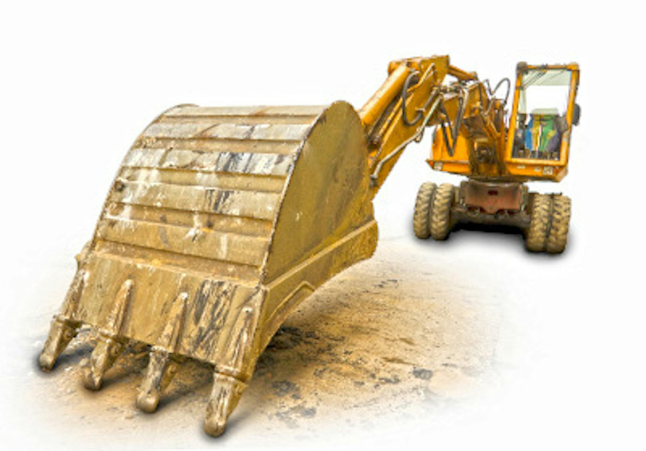 bulldozer isolated on white