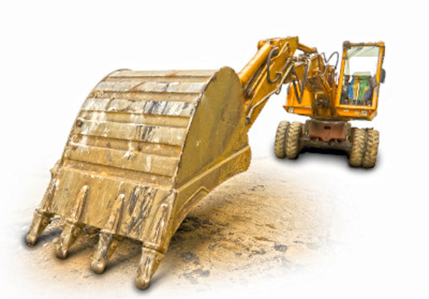 bulldozer isolated on white