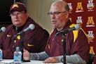 Acting head coach and defensive coordinator Tracy Claeys, left, and head coach Jerry Kill. (MARLIN LEVISON/STARTRIBUNE(mlevison@startribune.com) ORG X
