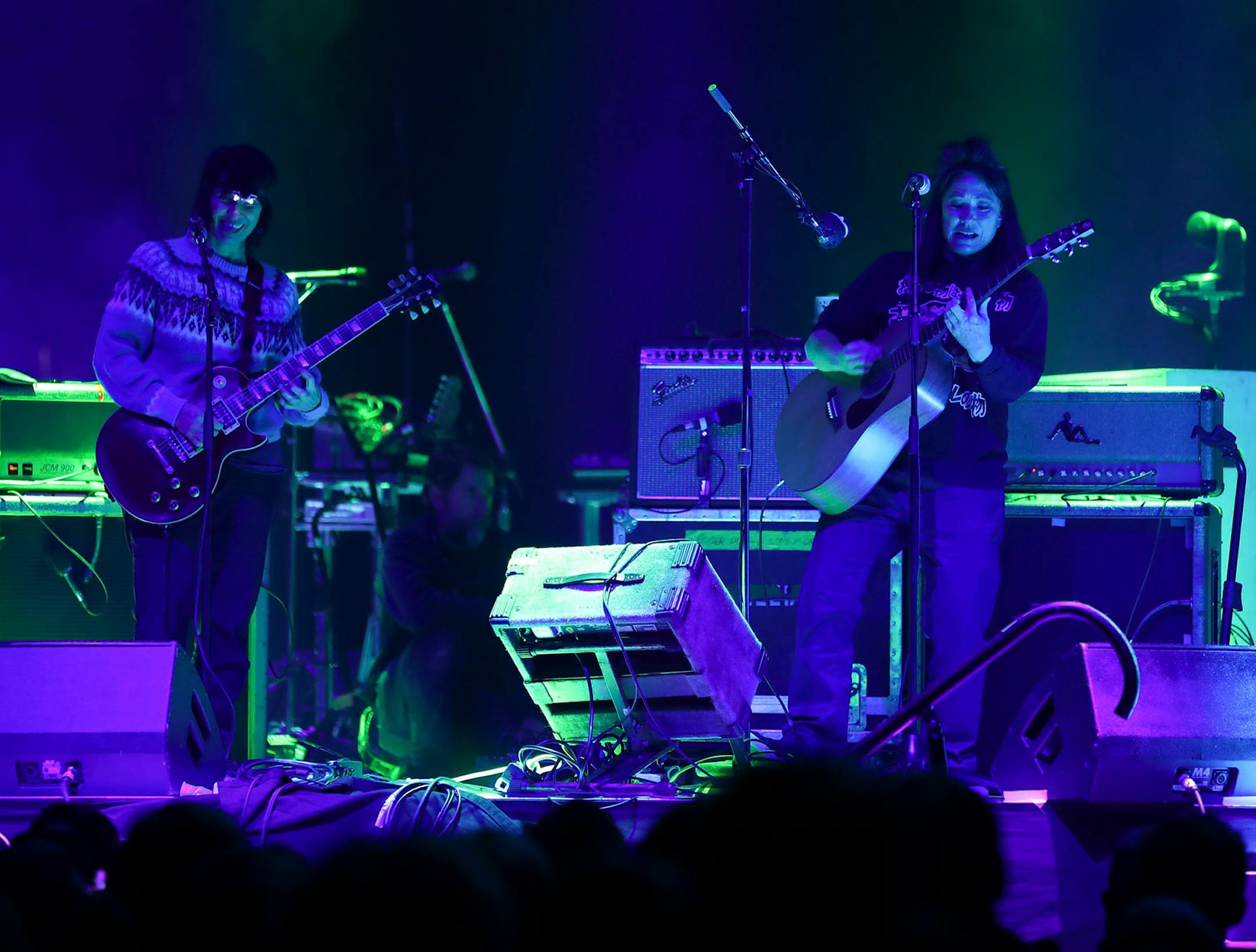Kelley Deal, left, and Kim Deal of The Breeders during their set Sunday night.