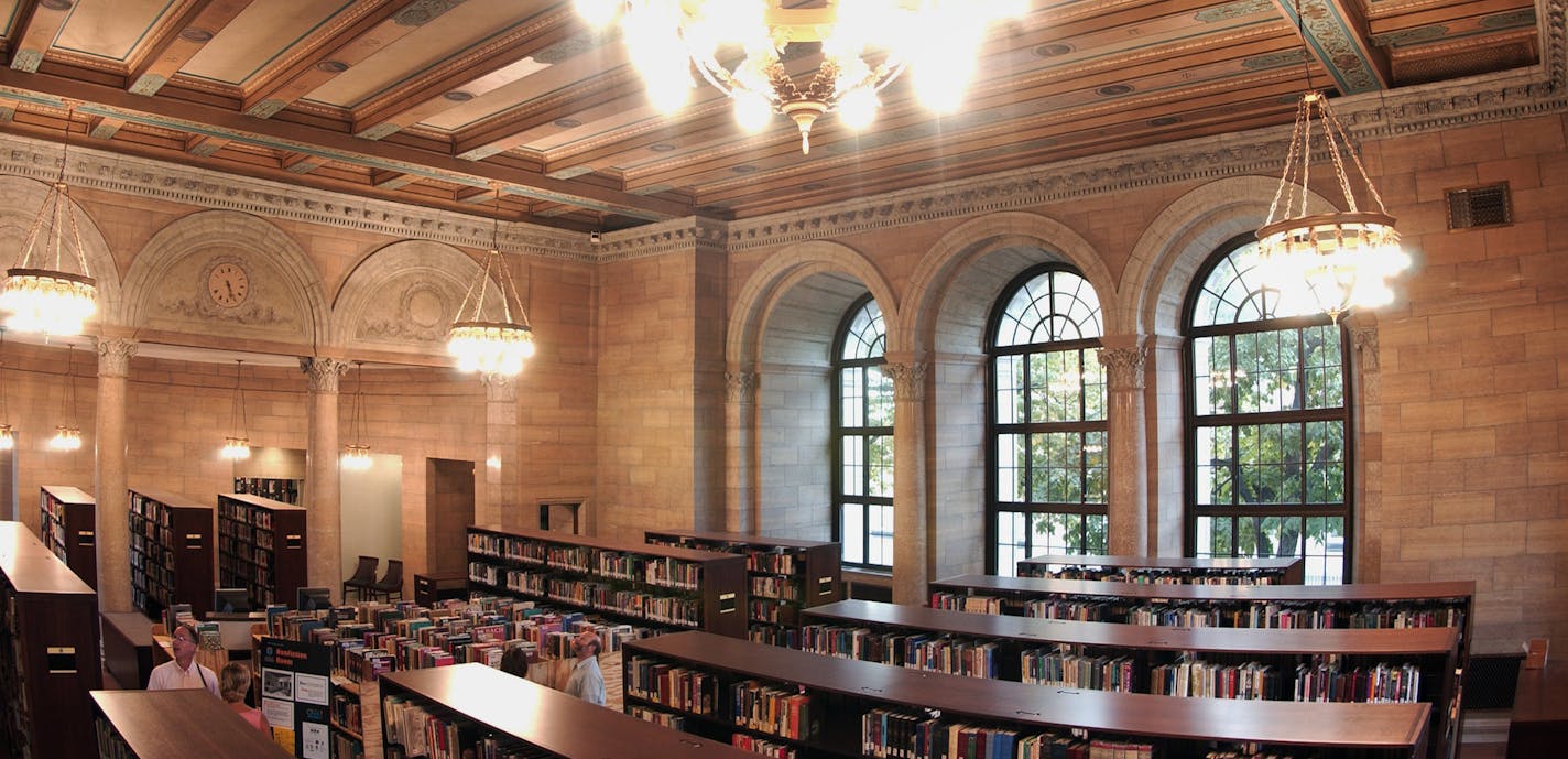 TUESDAY_10/01/02_Mpls. - - - - - - - The St.Paul Public Library with newly restored ceiling and period lighting. ORG XMIT: MIN2015091815270877