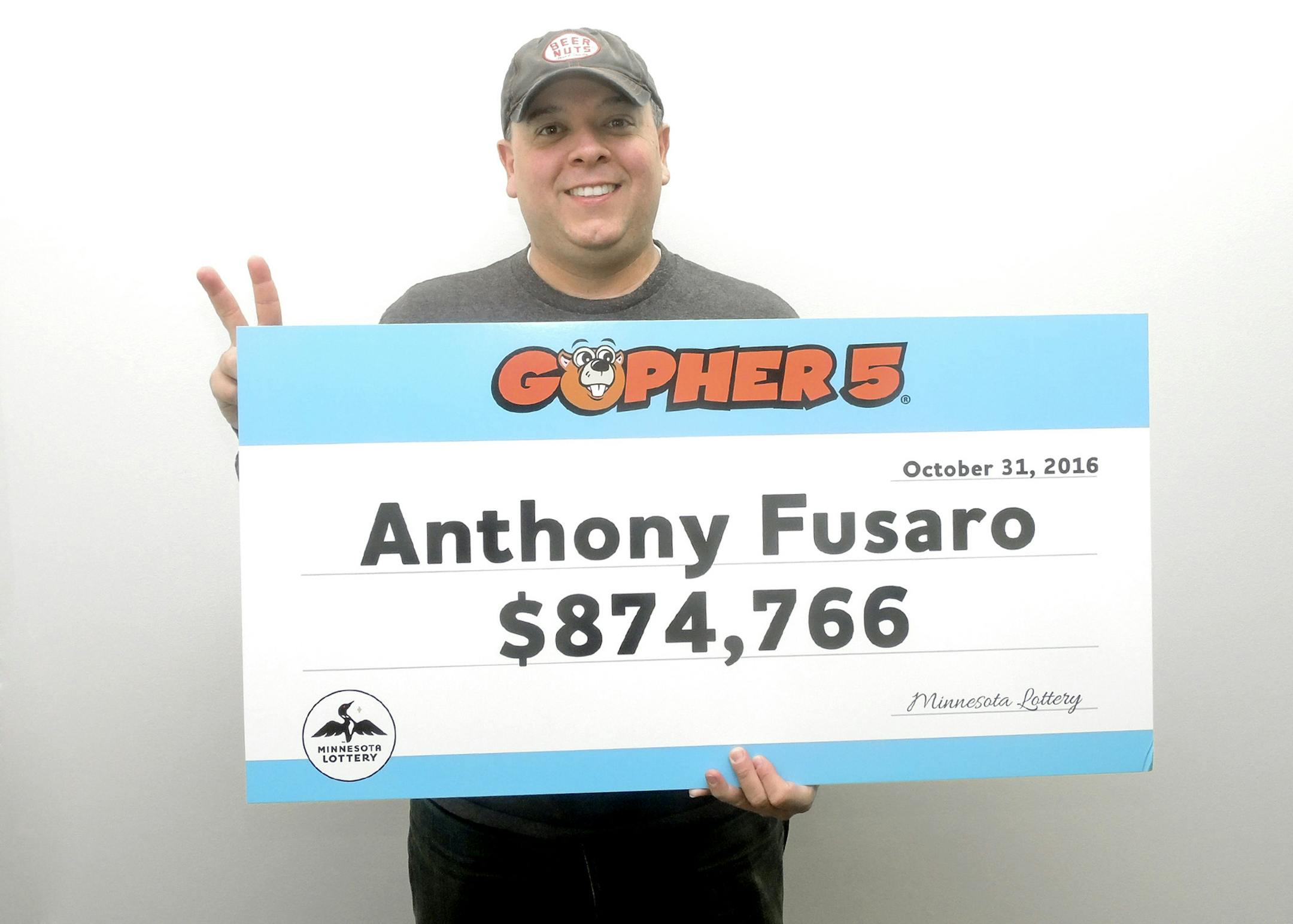 Anthony Fusaro had an 874,766-dollar smile on Monday.