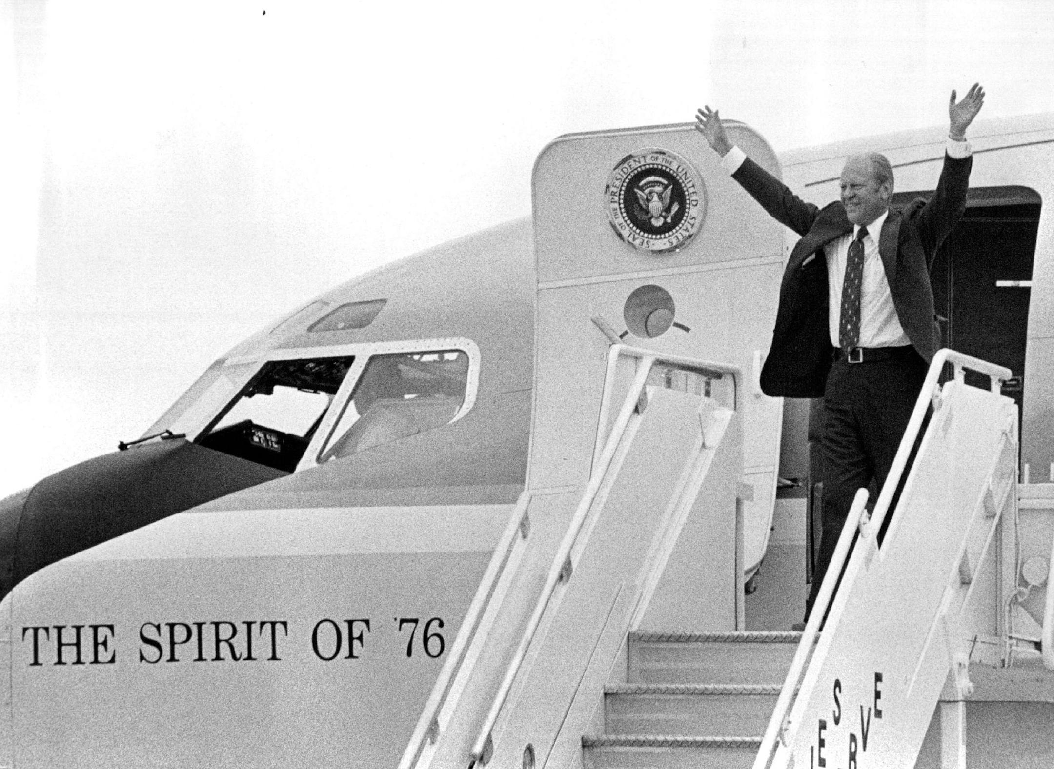 August 19, 1975 President Gerald Ford Minnesota Visits August 21, 1975 Charles Bjorgen, Minneapolis Star Tribune ORG XMIT: MER71e0ba5f94248940e02d7ca35a32c