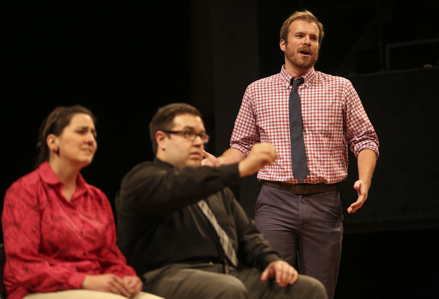 A scene from Sole Mates: An Almost Romantic Comedy presented by Emily Schmidt Productions during the previews of the Fringe Festival on Monday, July 21, 2014, in Minneapolis, Minn. ] RENEE JONES SCHNEIDER &#x2022; reneejones@startribune.com