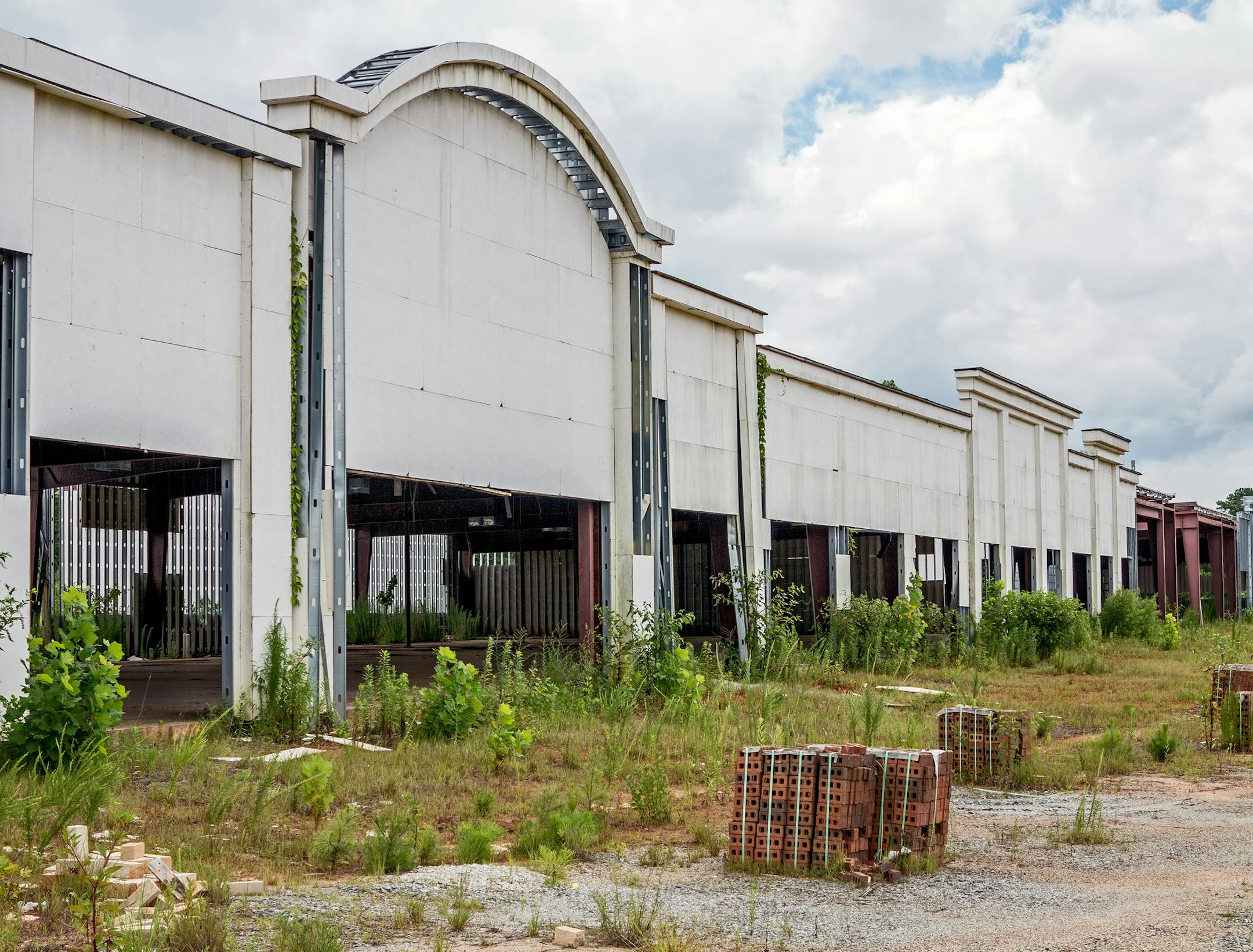 A sign of poor economic times and a long recession - a shopping center in mid-construction, abandoned and forgotten.