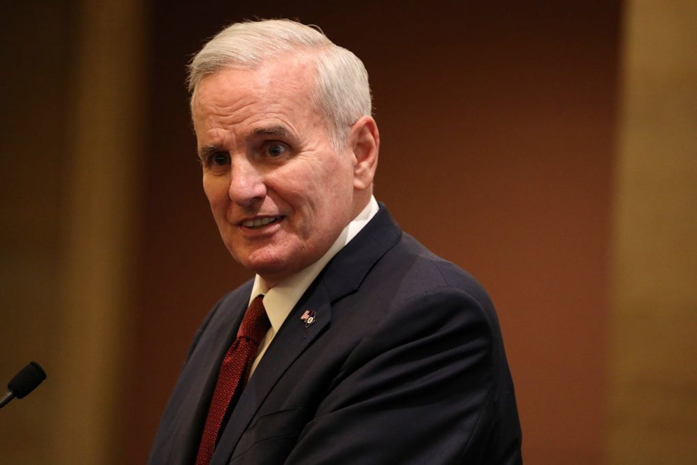 Gov. Mark Dayton spoke during the budget forecast Tuesday.