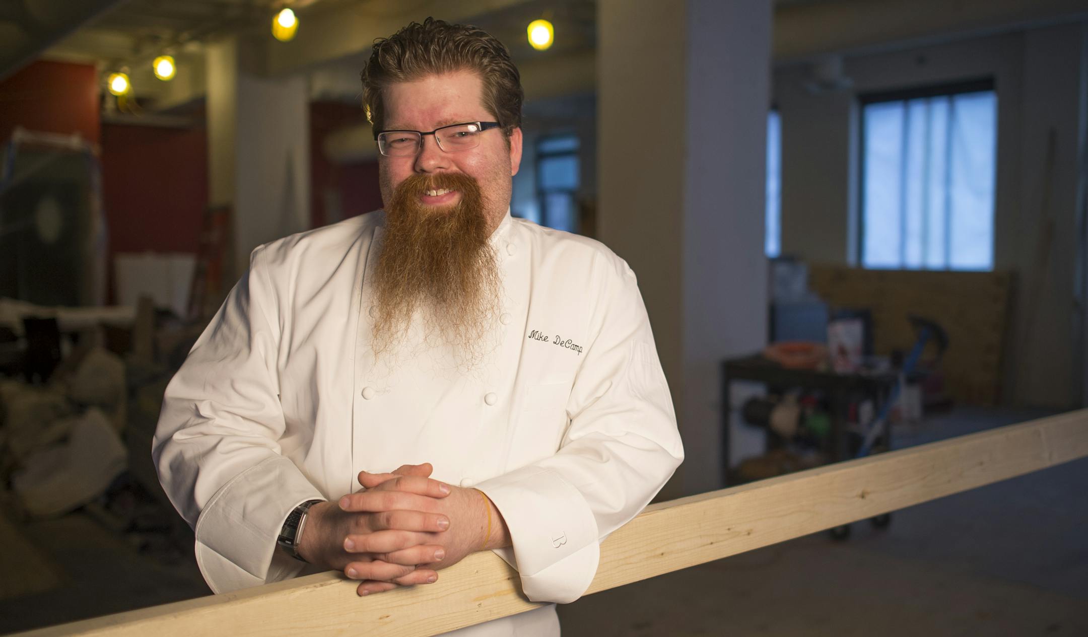 Chef Mike DeCamp is pictured amid the ongoing construction at Monello in Hotel Ivy.