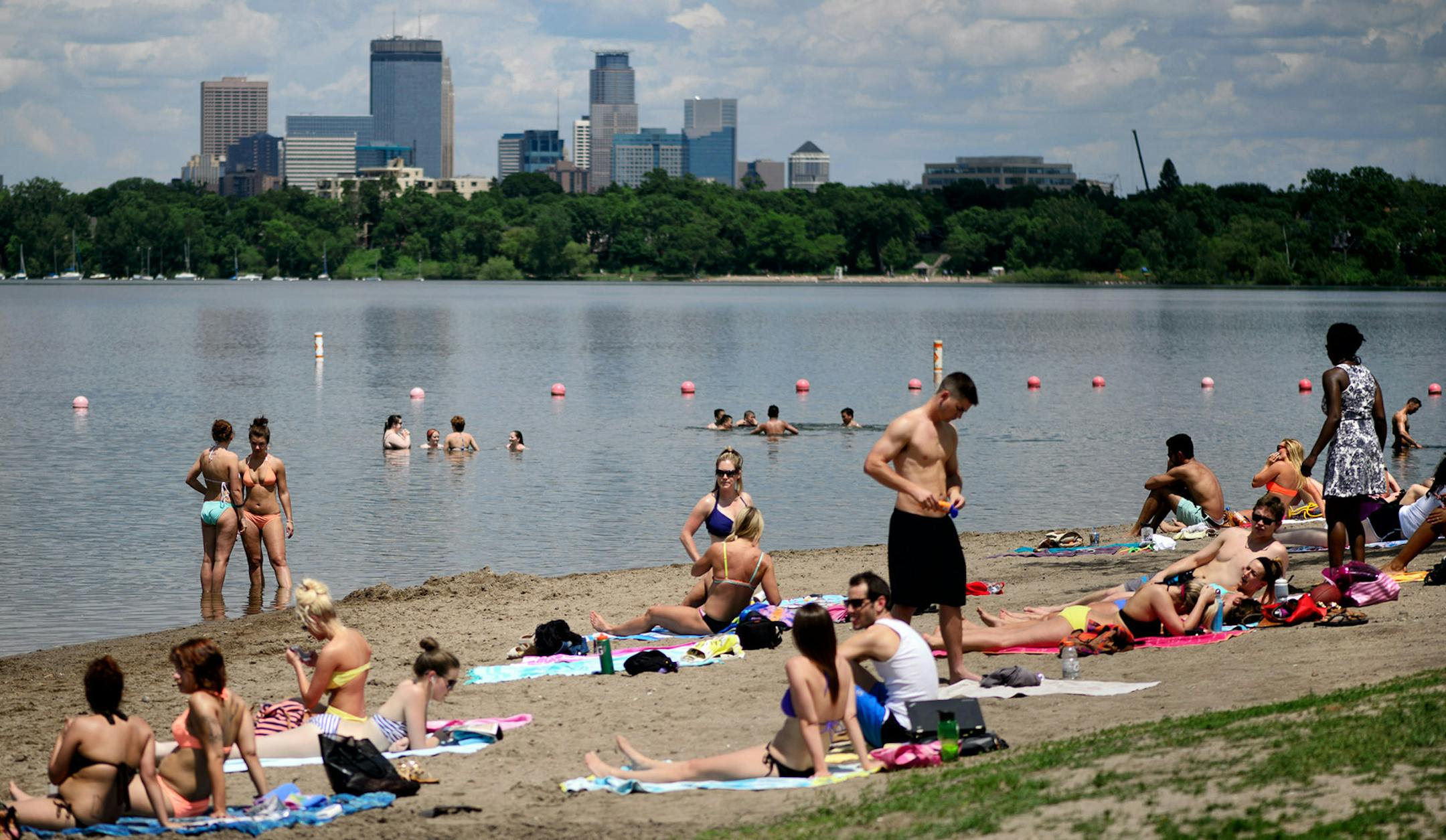 Smoking is already not allowed at the beaches of Lake Calhoun Park. The Minneapolis Park Board Recreation Committee is proposing to ban smoking in all city parks. Wednesday, June 4, 2014 ] GLEN STUBBE * gstubbe@startribune.com ORG XMIT: MIN1406041550560937