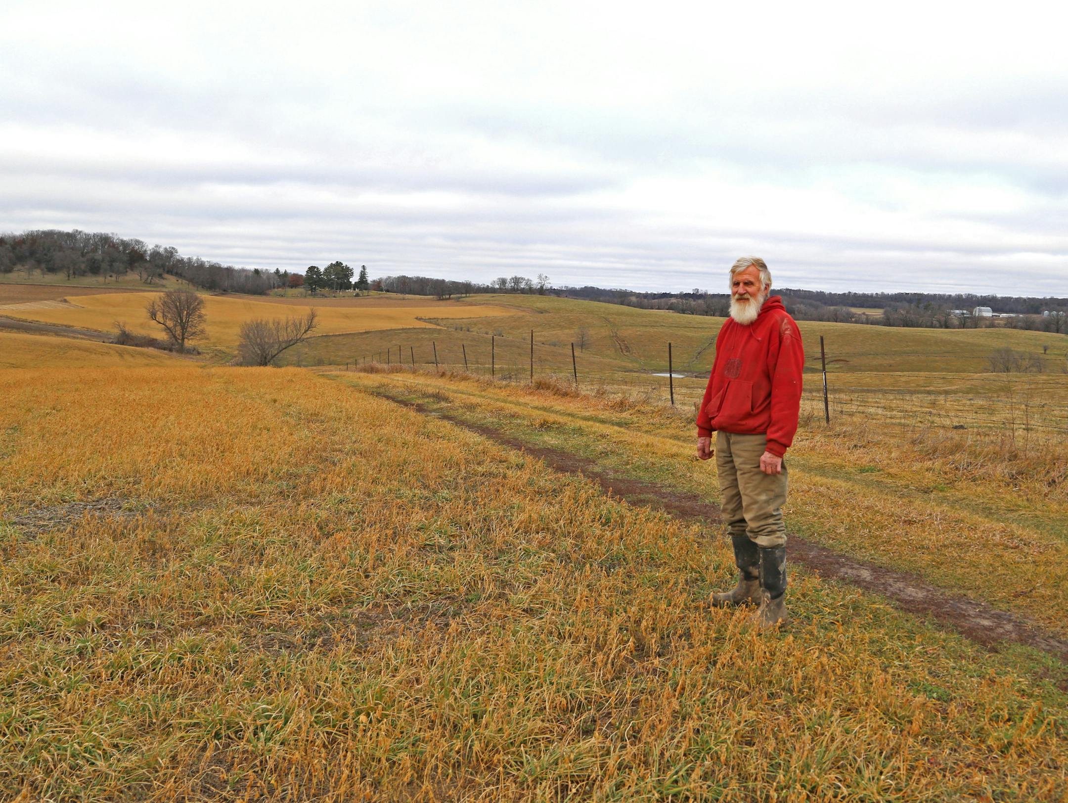 Ross Goldsmith of rural Chatfield, Minn., above, and his brother Steven farm more than 2,000 acres in hilly, stream-filled southeastern Minnesota, operating primarily as a cattle operation with about 350 head of mother cows. The Goldsmiths and their family operation were named outstanding conservation farmers of the year by the Minnesota Association of Soil and Water Conservation Districts.