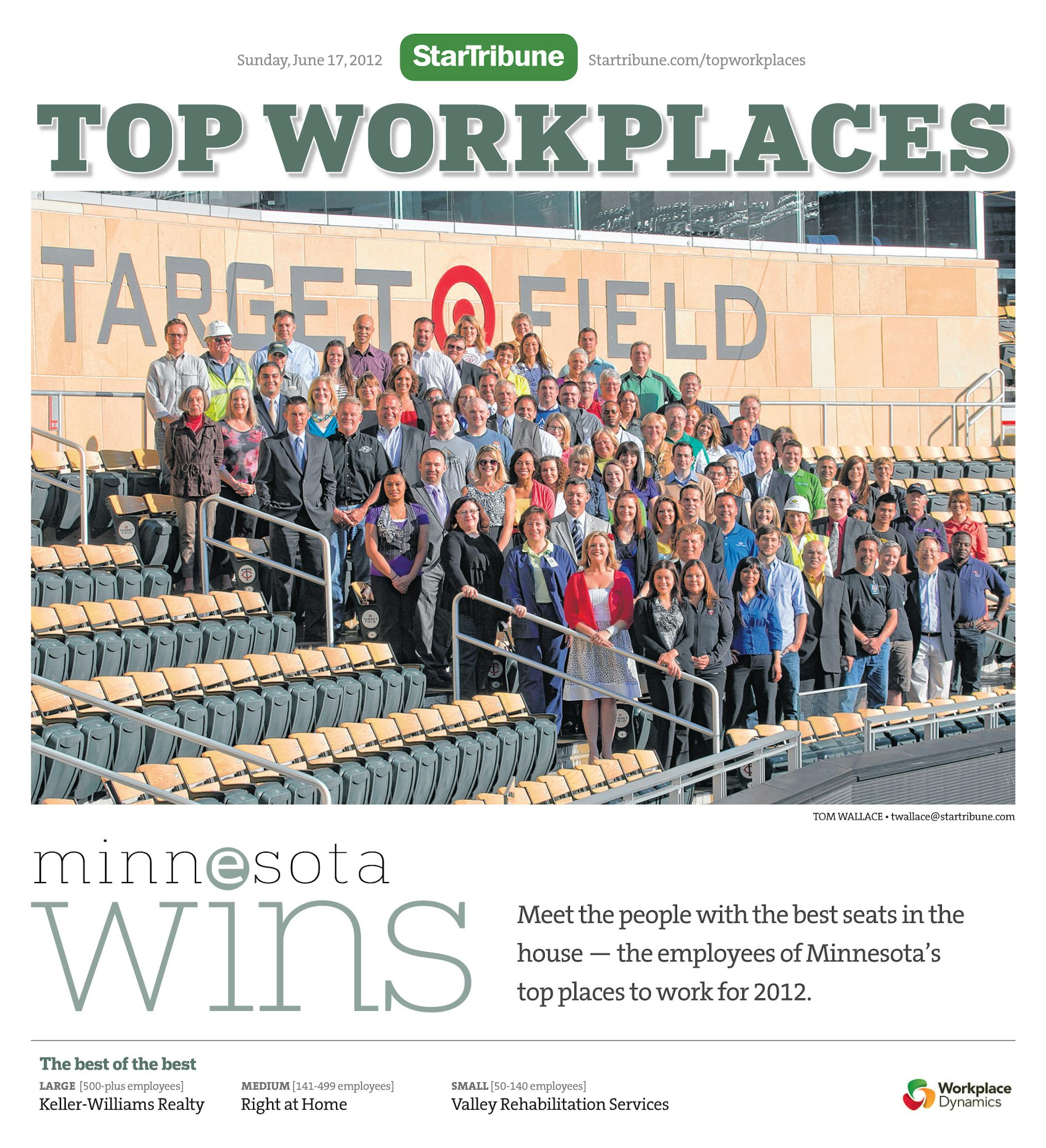 The cover of Top Workplaces 2012 special section.