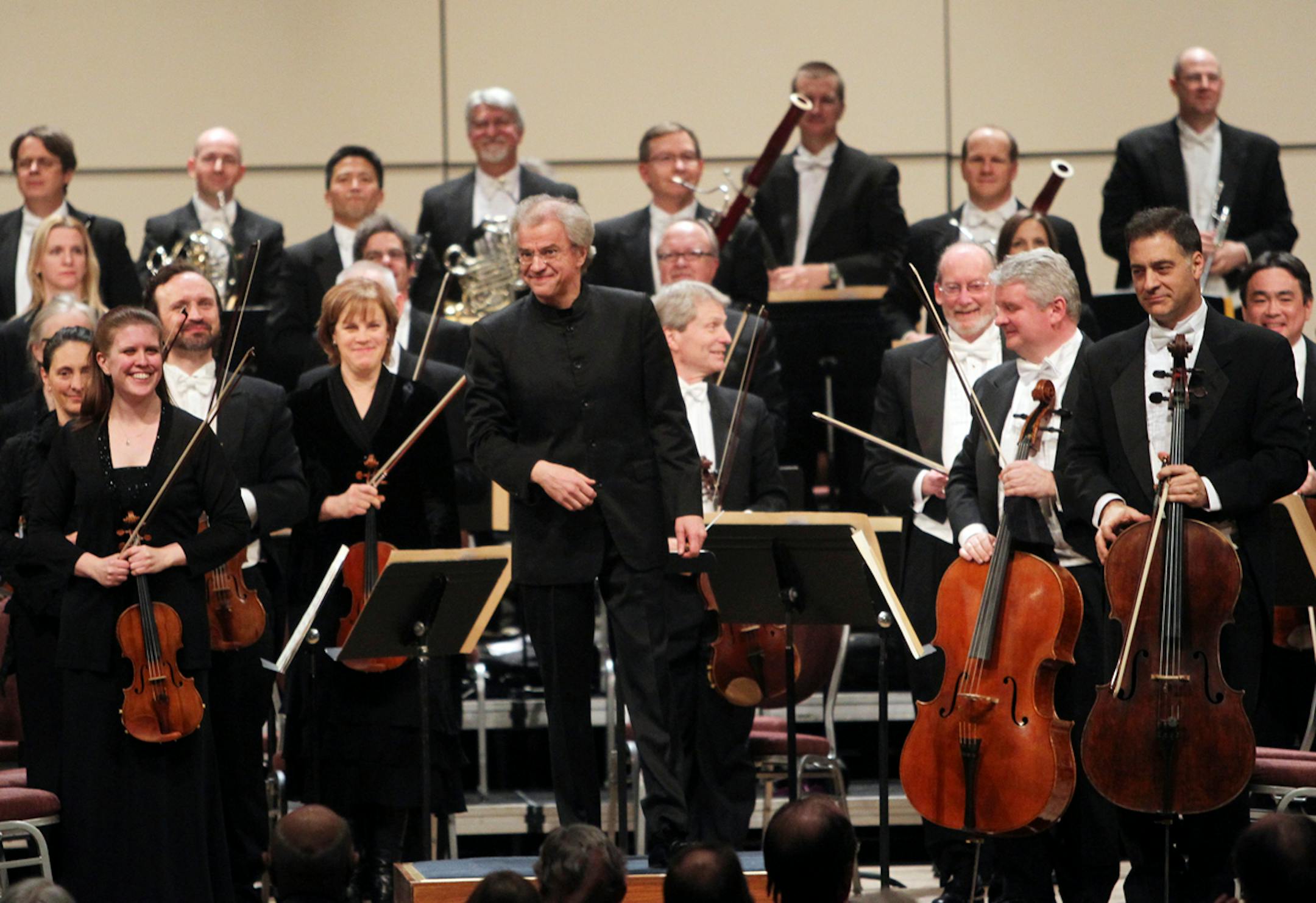 Locked out musicians from the Minnesota Orchestra, led by conductor Minnesota Orchestra Music Director Osmo Vänskä, center, played a concert at the Minneapolis Convention Center that was proposed by Mayor R. T. Rybak to mark the Grammy nominated CD of music of Sibelius Friday, Feb. 1, 2013, in Minneapolis, MN.