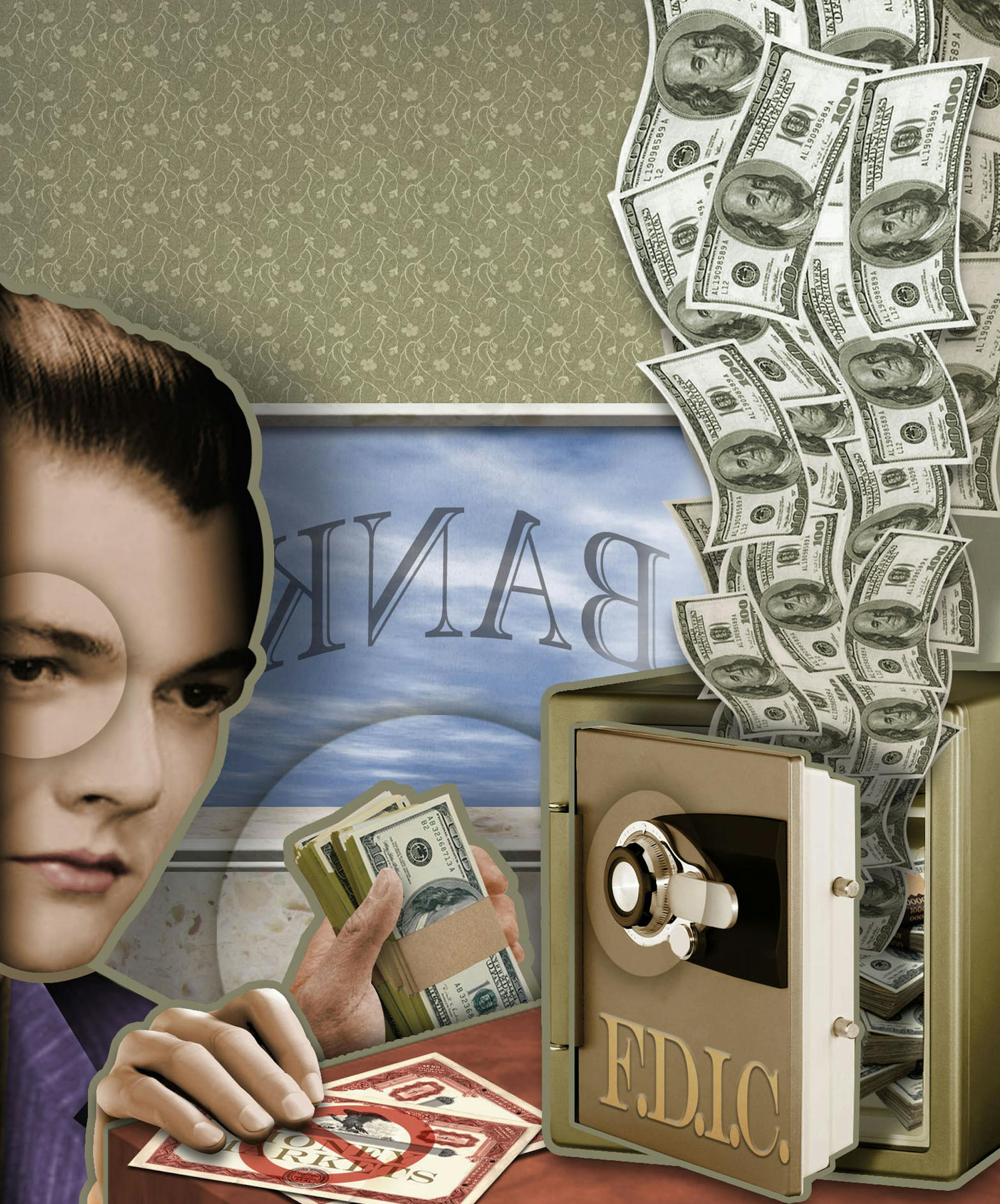 300 dpi Rick Nease illustration of man putting money into a savings account instead of into bonds or money markets. Detroit Free Press 2012<p> krtnational national; krt; krtcampus campus; mctillustration; 04000000; 04006018; 04008023; 04008025; 04008026; 04008027; 04008028; FIN; financial market; investment; krtbond bond; krtbusiness business; krtfinancialservice financial services; krtmacroecon macroeconomics macro economics; krtmarket market; krtnamer north america; krtpersonalfinance personal