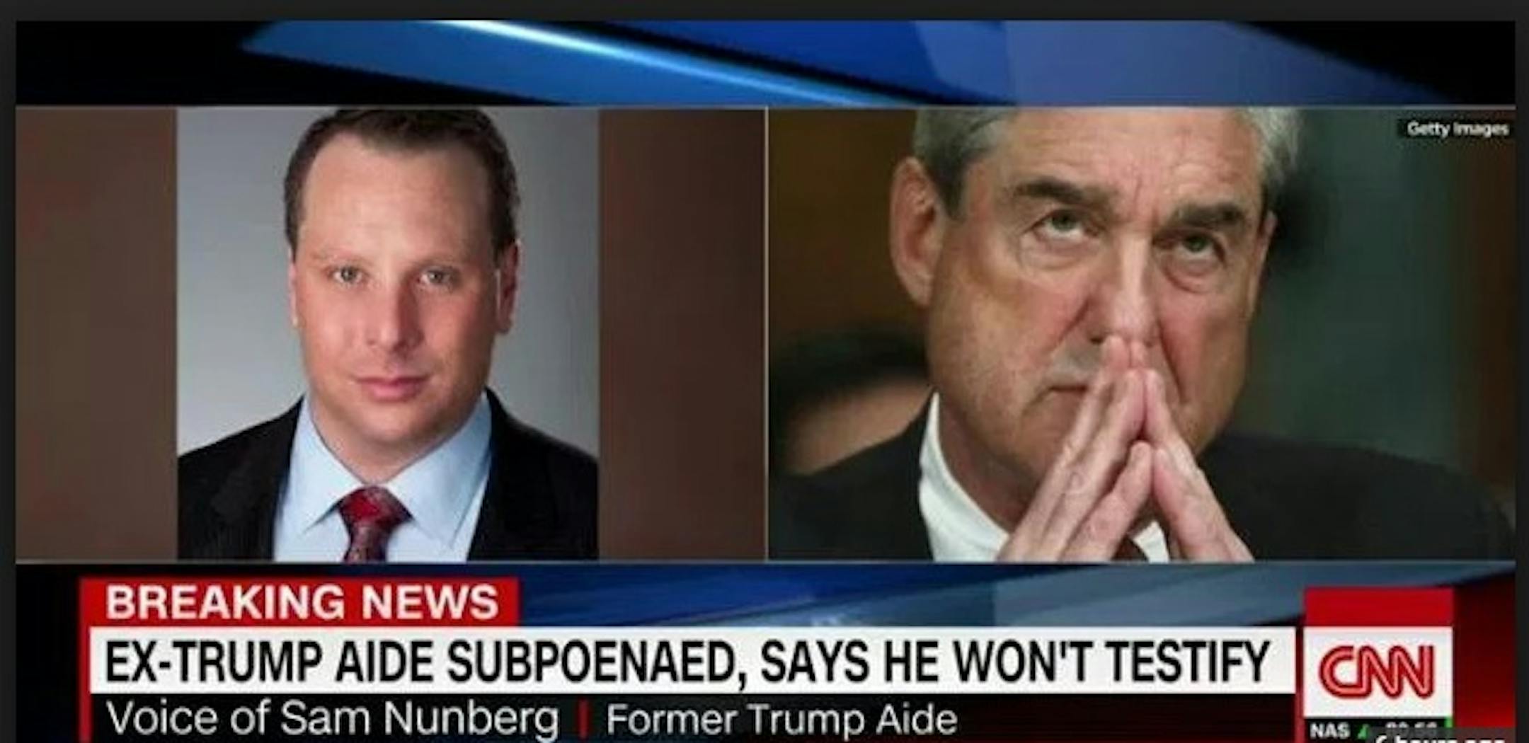 An image from CNN's interview with Sam Nunberg.