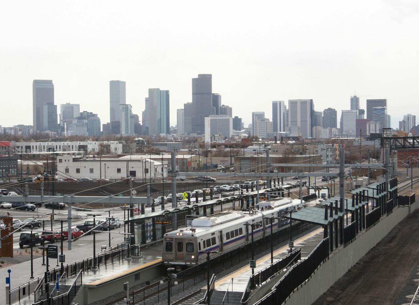 FILE &#x2014; A train station in the Riverfront North Art District, north of downtown Denver, Dec. 2, 2016. The city was one of 20 shortlisted as Amazon announced that it had narrowed down its list of potential second headquarters sites from 238 bids on Jan. 18, 2018. (Nathan C. Ward/The New York Times)