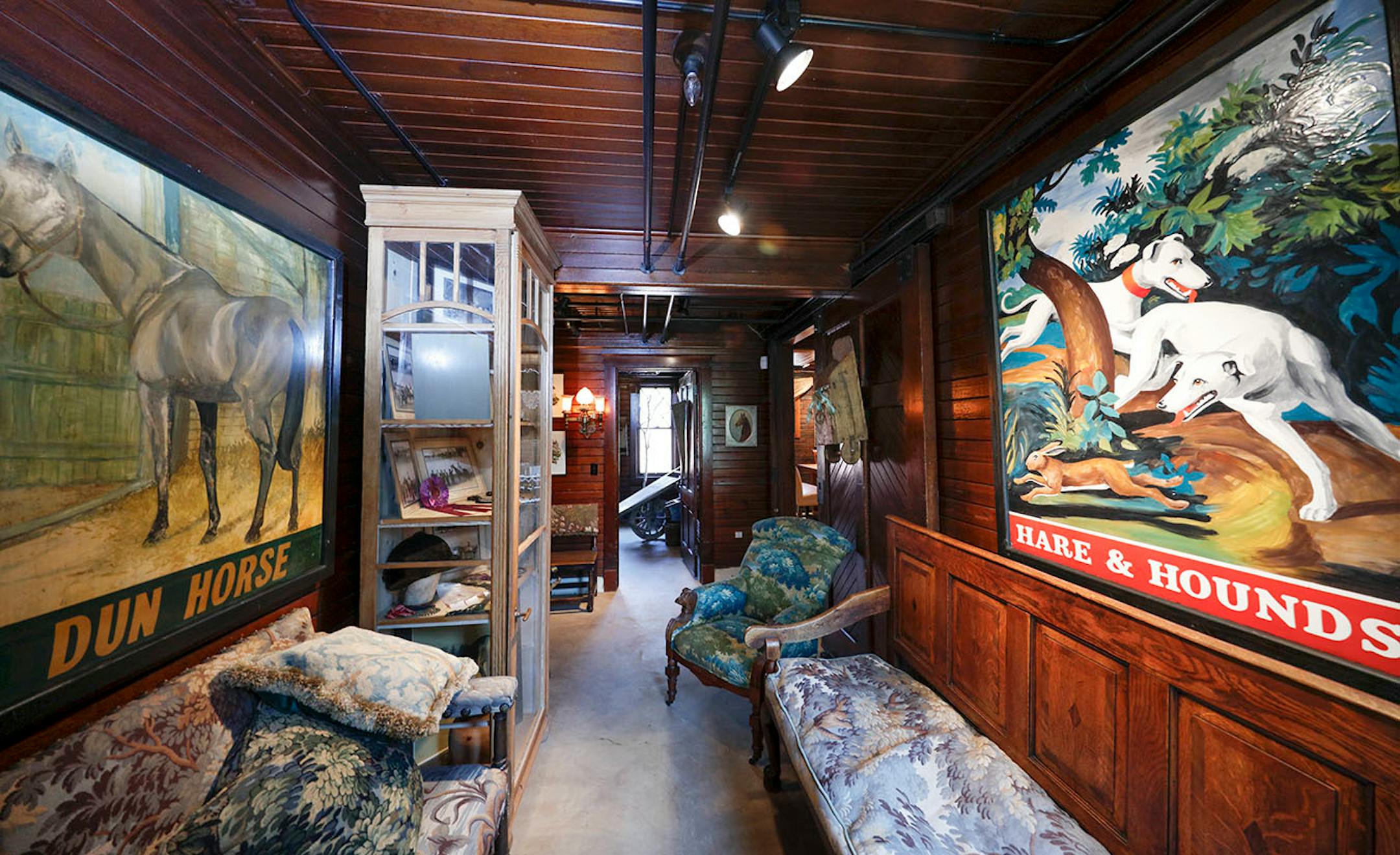 The hallway inside the old carriage house.