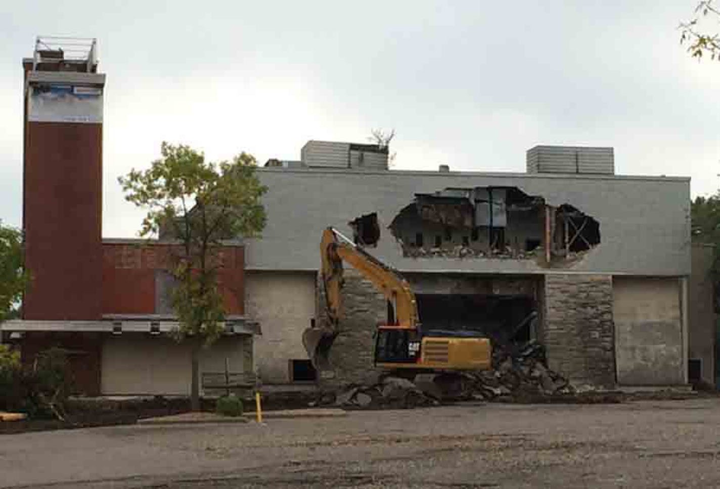 The Terrace Theatre was partly demolished Saturday morning before a court order brought a halt to the process.