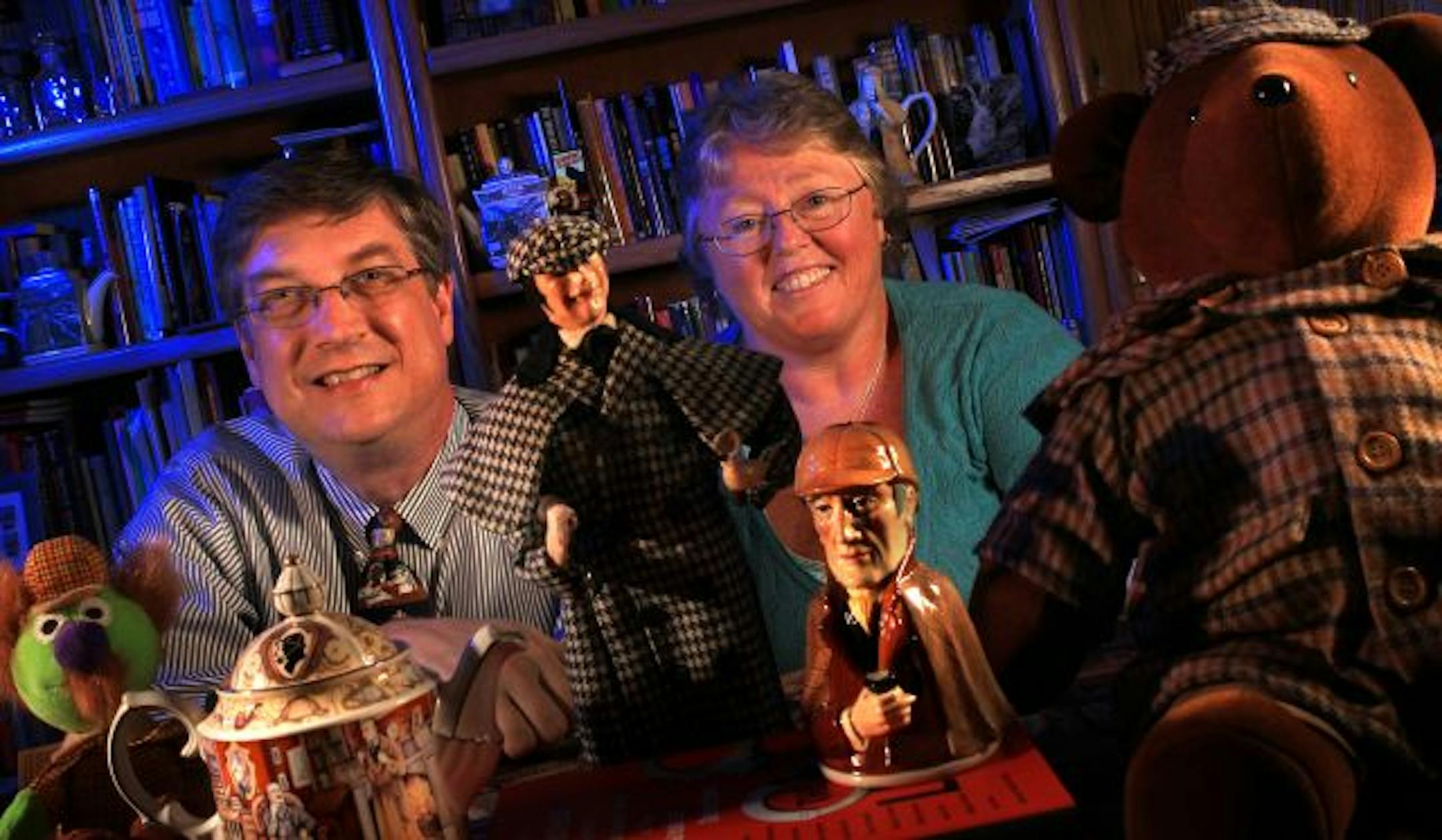 Gary Thaden and Julie McKuras are members of the Norwegian Explorers, a local Sherlock Holmes fan club. McKuras collects items that have a connection to the fictional detective.