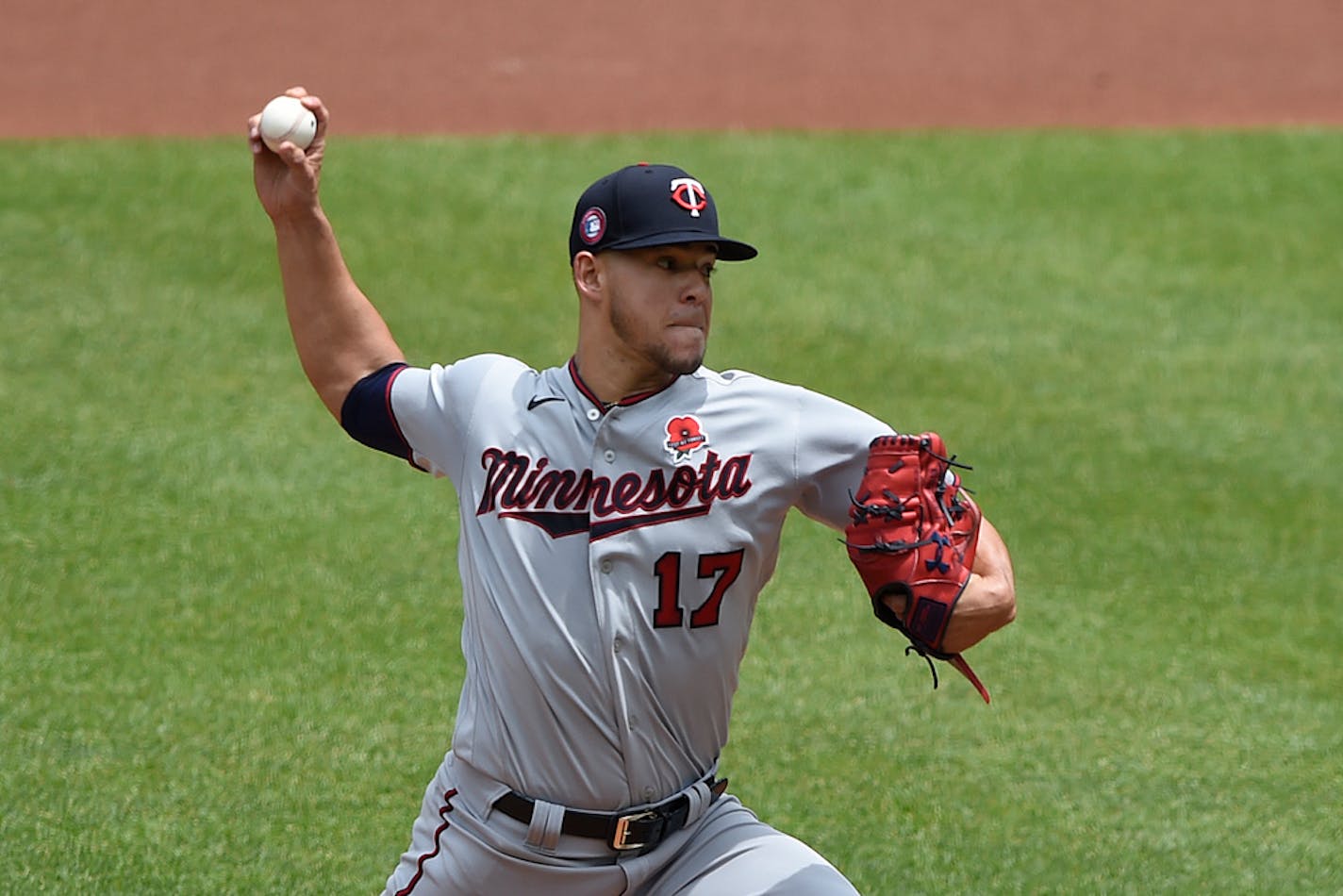 Minnesota Twins pitcher Jose Berrios delivers against the Baltimore Orioles in the first inning of a baseball game Monday, May 31, 2021, in Baltimore.(AP Photo/Gail Burton)