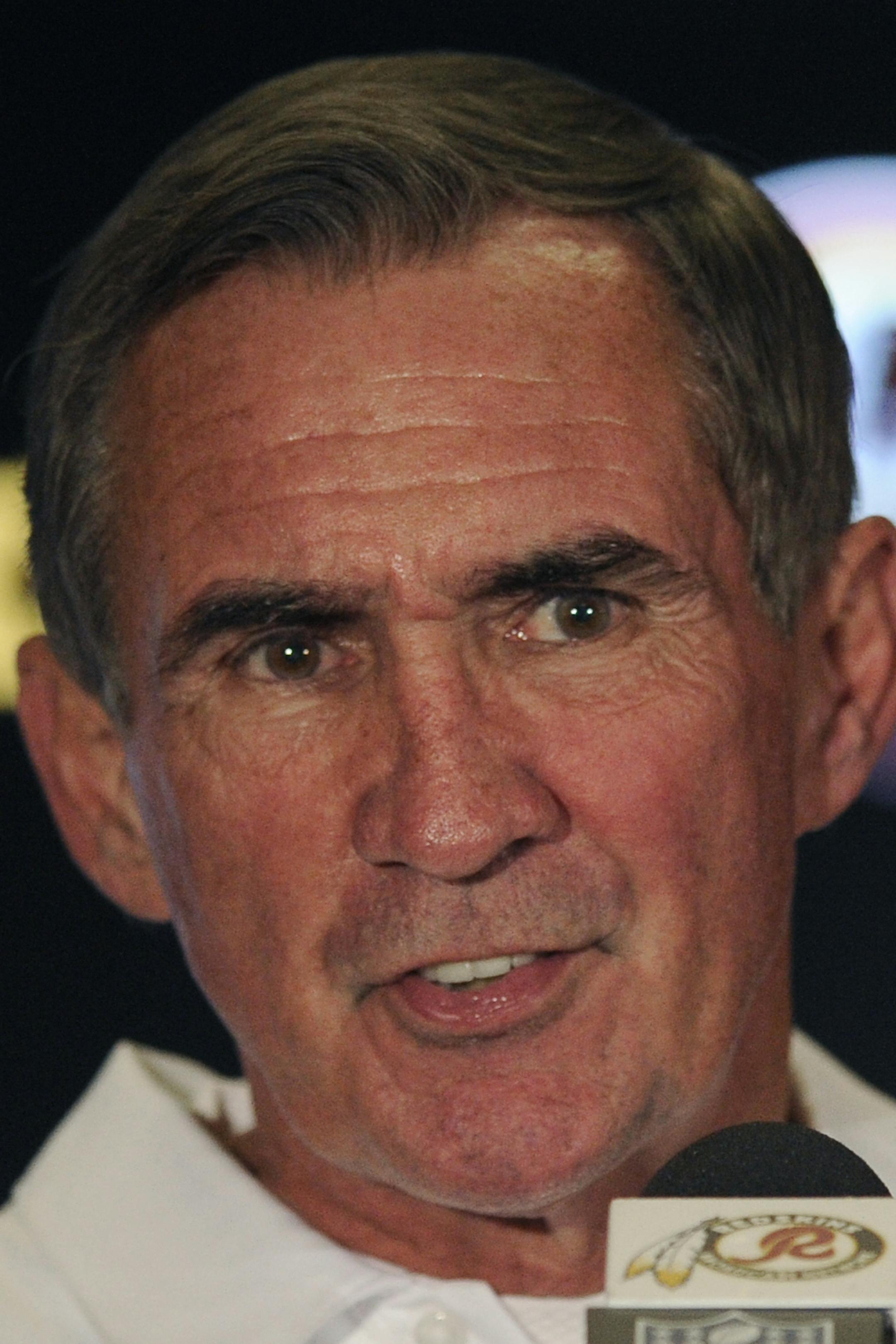 Washington Redskins head coach Mike Shanahan speaks during a media availability after an NFL football game against the New York Giants Sunday, Dec. 1, 2013, in Landover, Md. The Giants won 24-17. (AP Photo/Nick Wass)