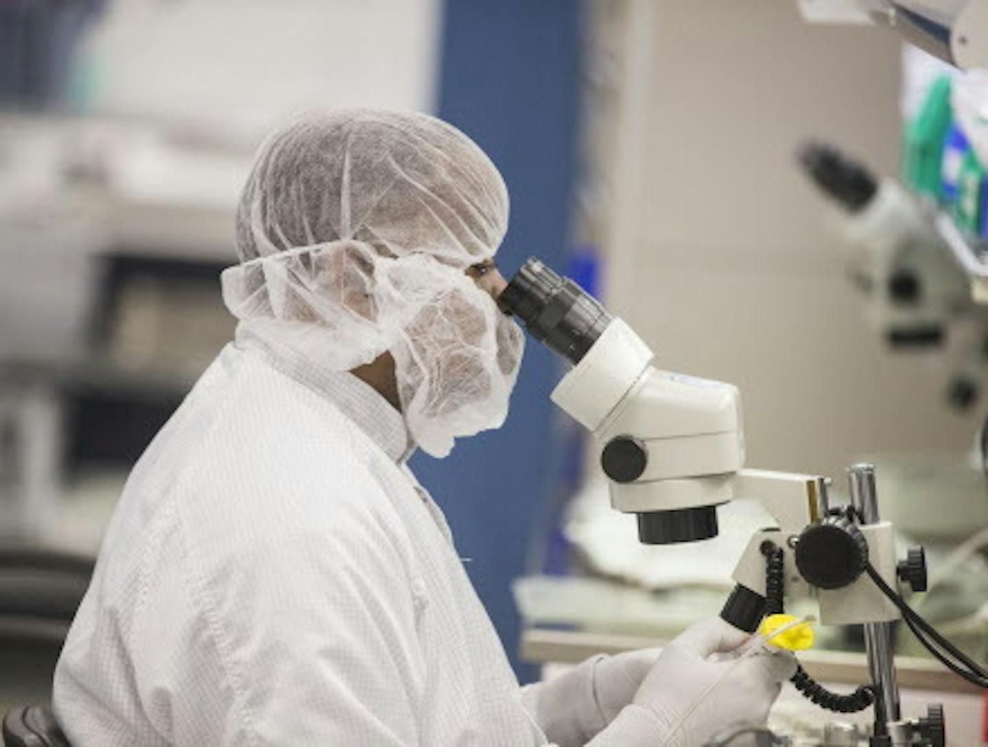 A surgical operator assembles an inflatable penile prostheses at the Coloplast North American headquarters in Minneapolis on Monday, February 22, 2016. ] (Leila Navidi/Star Tribune) leila.navidi@startribune.com BACKGROUND INFORMATION: Business profile of Coloplast, the maker of chronic care and urology medical devices.