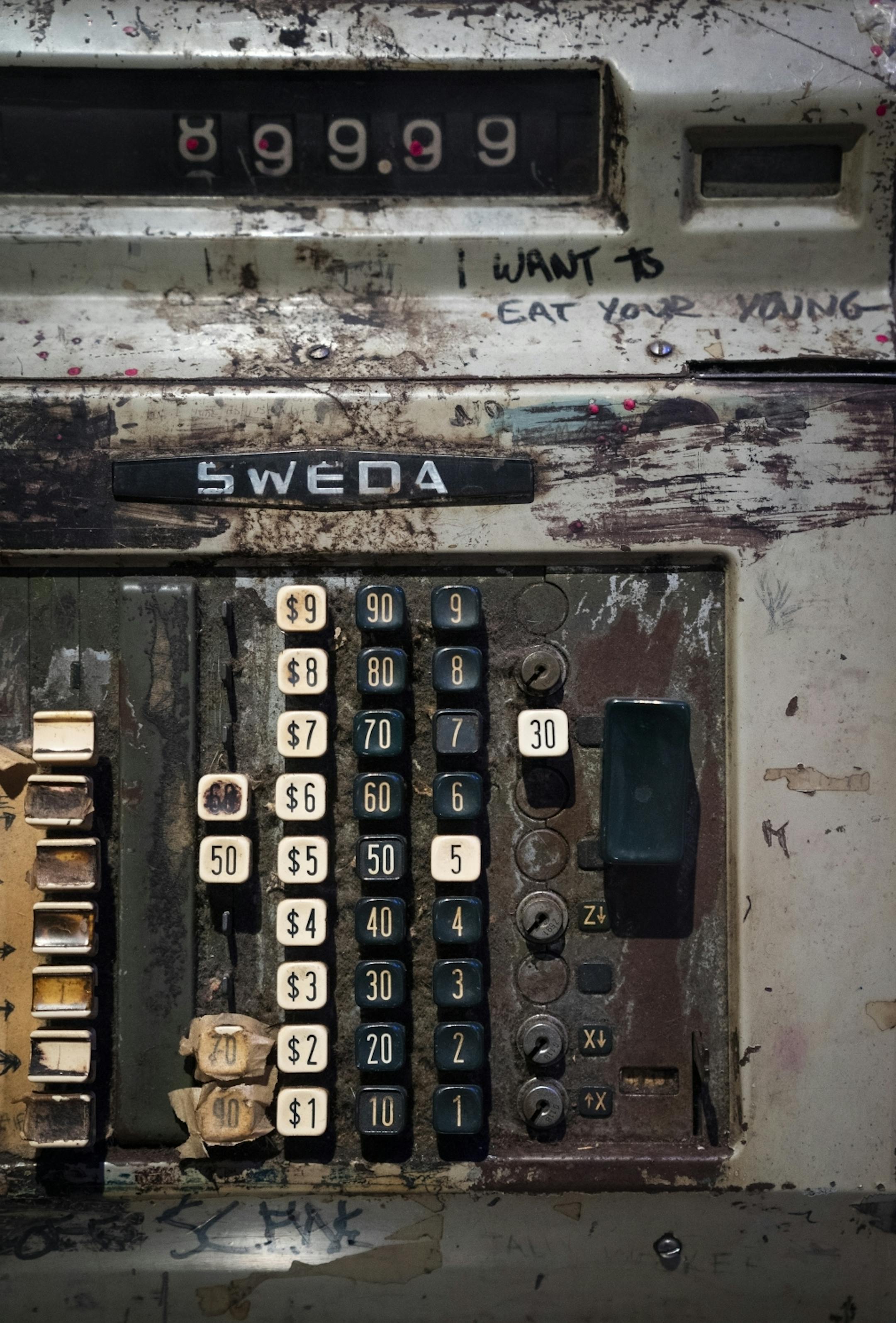 A cash register used at First Avenue until the 1990s.