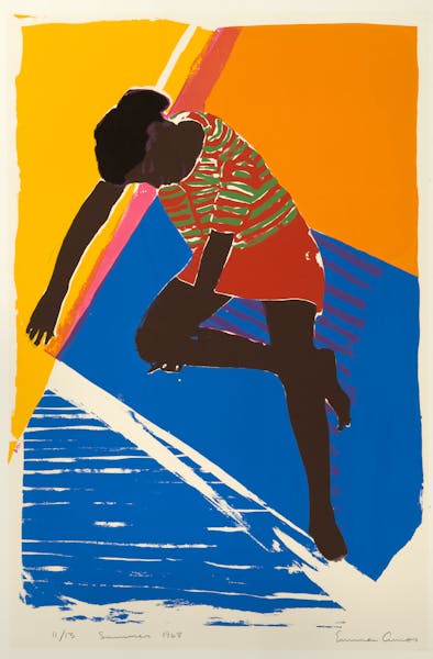 Emma Amos (b. 1938)," Summer 1968", 1968, screenprint, 35 1/4 x 23 1/8 inches. Coll. Minnesota Museum of American Art