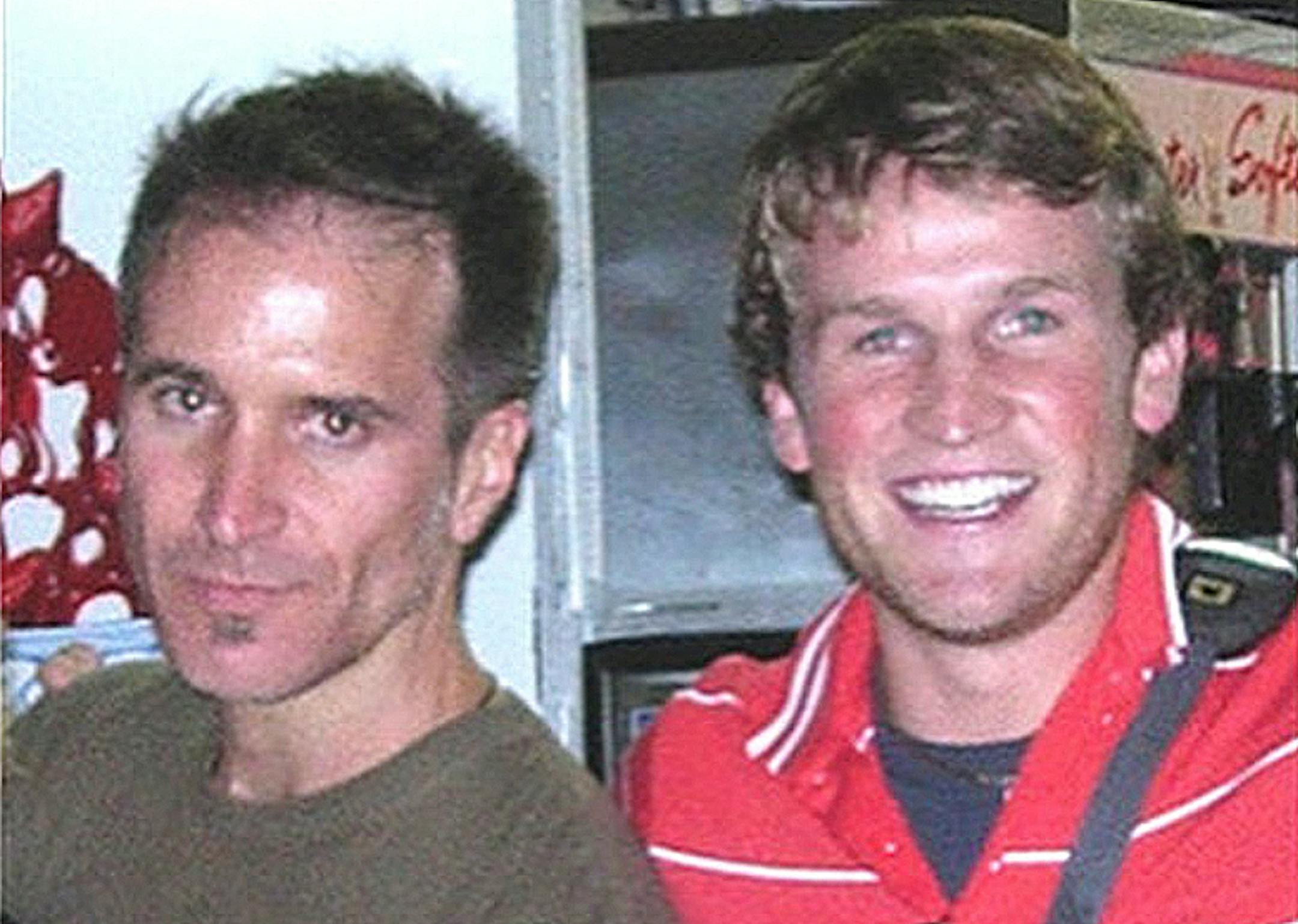 Mark Howell, left, with Claybourne Elder more than 15 years ago after they separately watched "The 25th Annual Putnam County Spelling Bee." CREDIT: Photo courtesy of Claybourne Elder