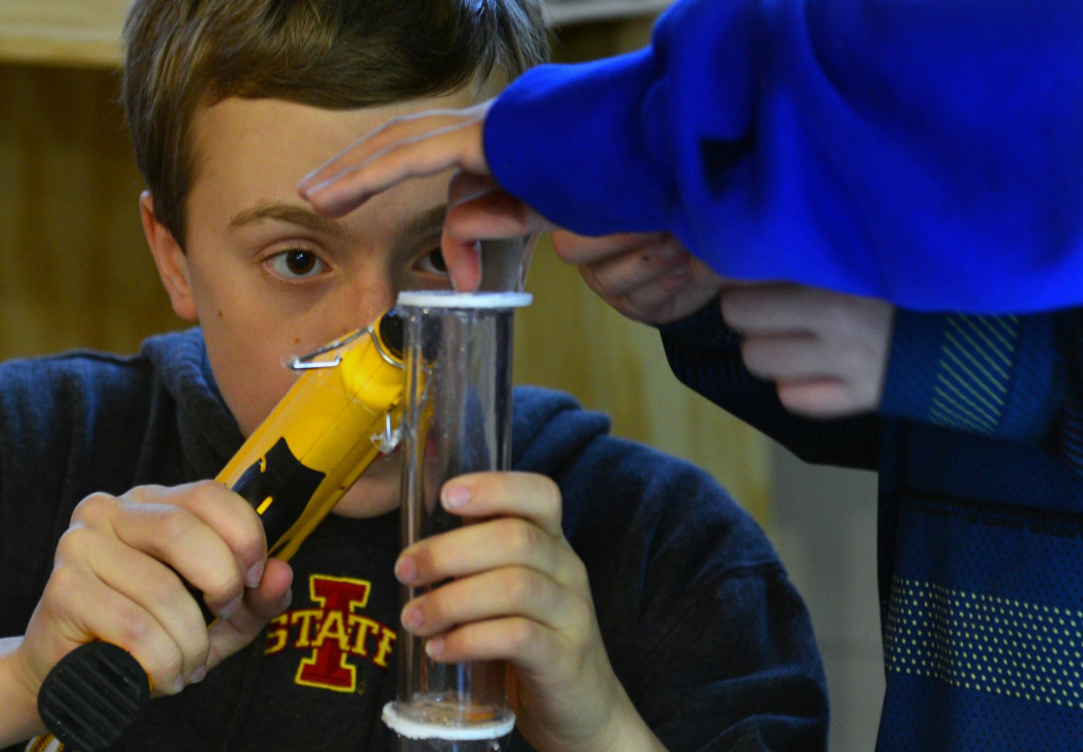 Jacob Zuzek 13 years old works glue a a prop for his teams project.] Destination Imagination is a program for students of all ages that encourages creative problem solving and teamwork. Nine teams from Rosemount -Apple Valley-Eagan will attend global finals after placing in the top three in their category at state finals last week. This is a profile of two teams from Dakota Hills Middle School as they prepare to move to the next level. Richard.Sennott@startribune.com Richard Sennott/Star Tribune
