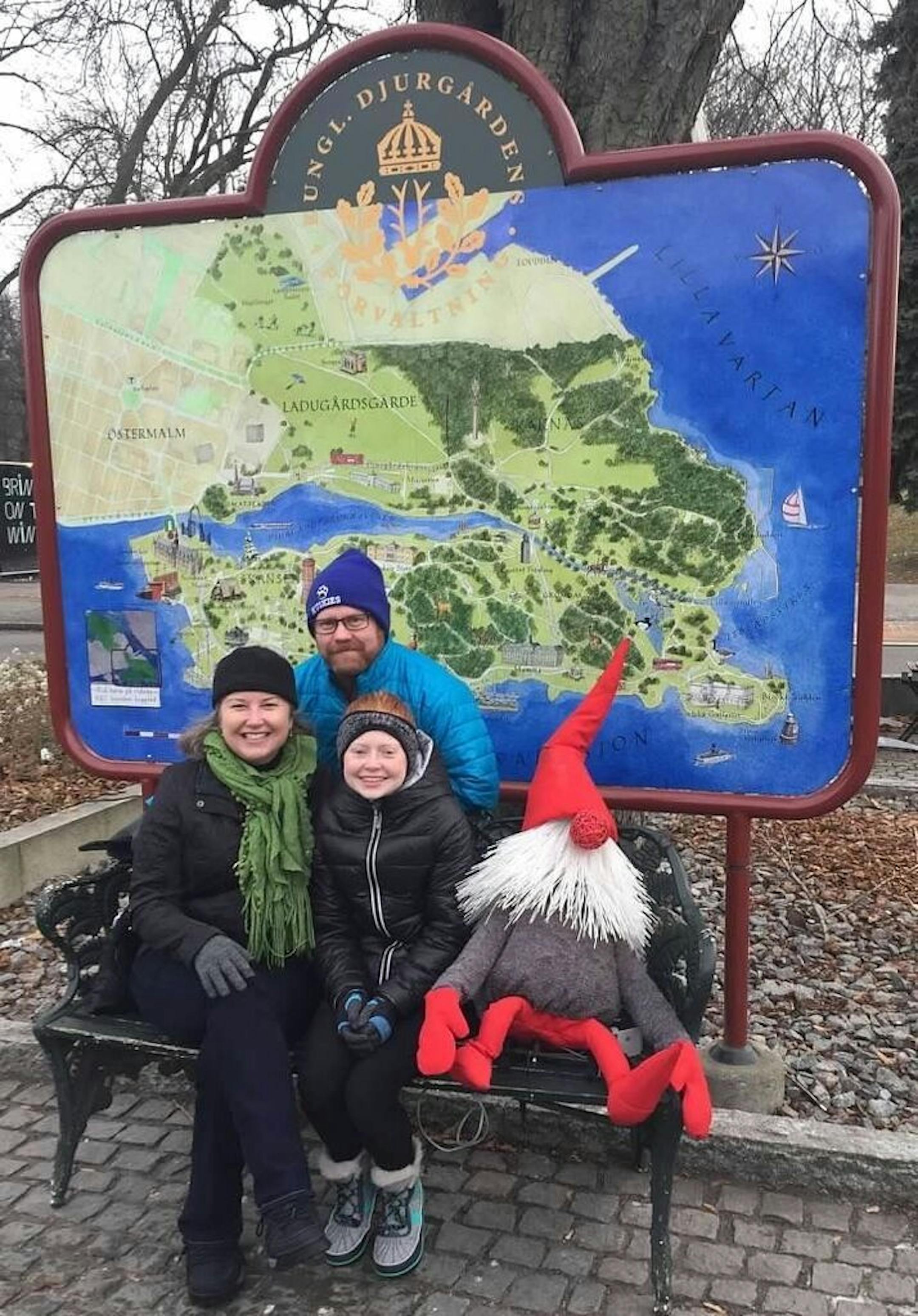 Barbara and Cully Johnson with their daughter, Signe, during a trip to Sweden where they saw a kitchen that inspired theirs.