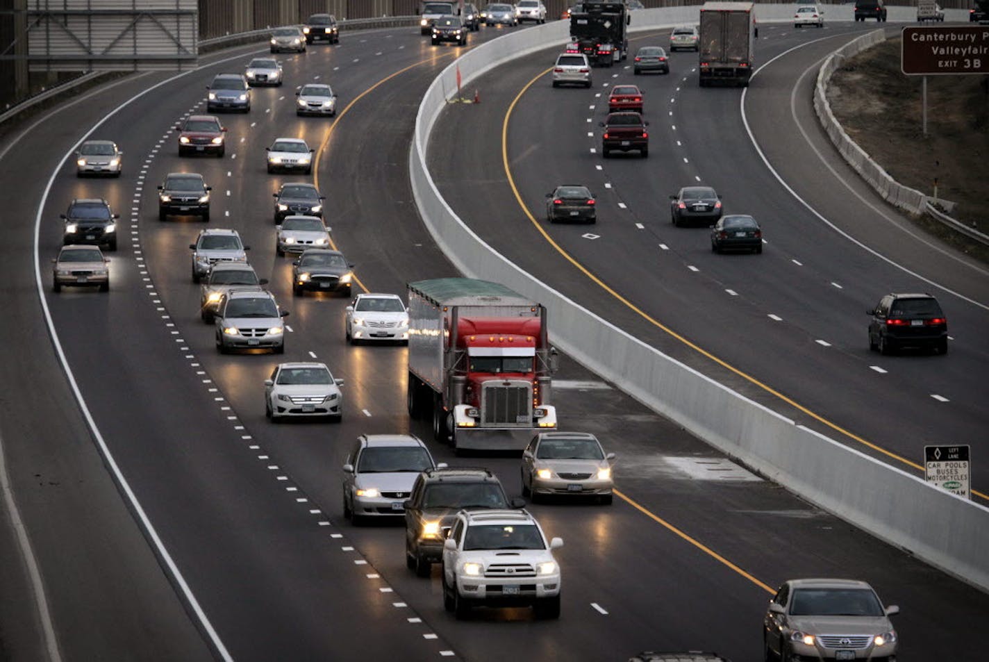 This segment of MnPass lanes on I-35W in Burnsville open in 2011.