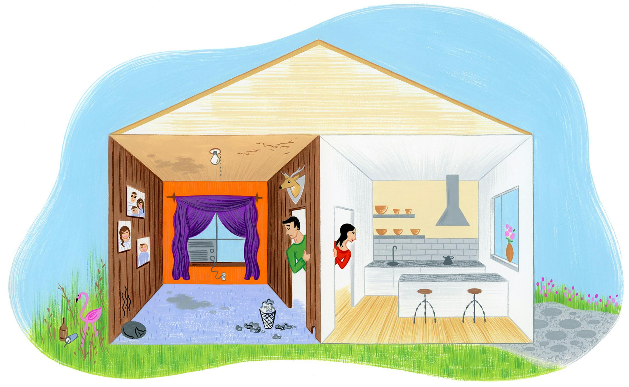 Illustration for Sunday Homes; illustrates home buyers dealbreakers -- and dealmakers. Credit: Ali Douglass, Special to the Star Tribune