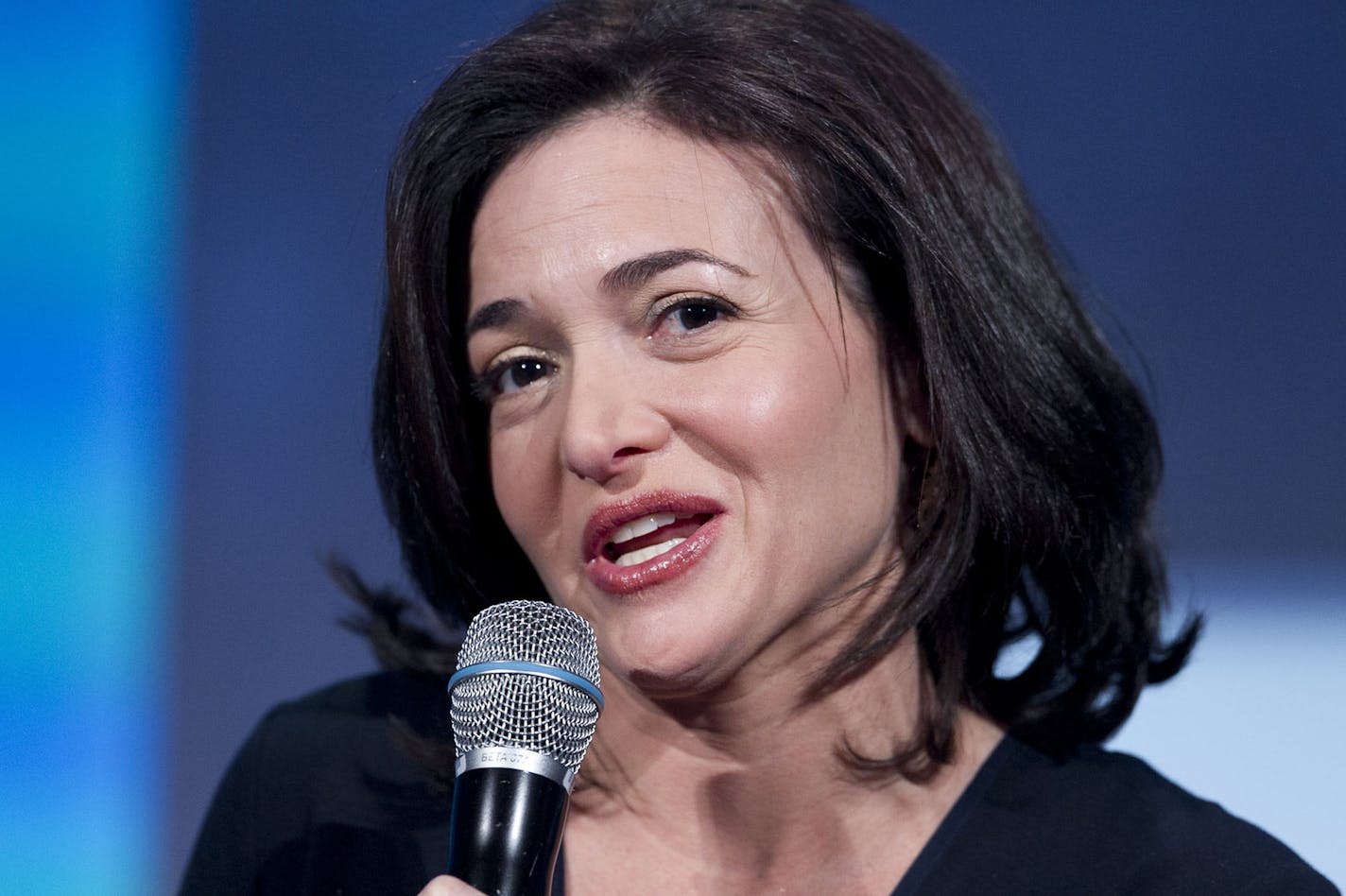 Sheryl Sandberg, the Chief Operating Officer of Facebook, speaks at the Clinton Global Initiative, Tuesday, Sept. 24, 2013 in New York. (AP Photo/Mark Lennihan) ORG XMIT: MIN2013092714241738