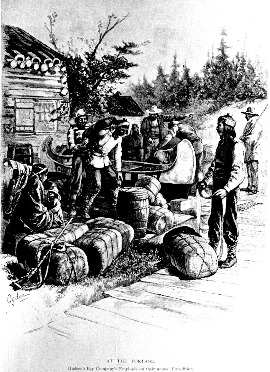 A depiction of Hudson Bay Company’s men on their annual expedition.
