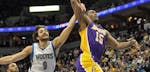 Ricky Rubio fouled Lakers Metta World Peace in their last meeting.