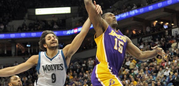 Ricky Rubio fouled Lakers Metta World Peace in their last meeting.