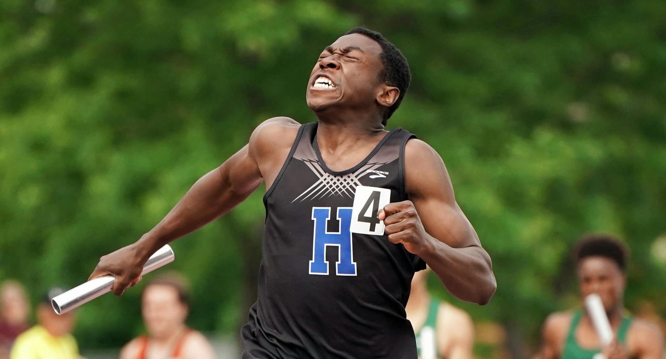 Joe Fahnbulleh of Hopkins capped a record-setting season with two first-place finishes at the Class 2A track meet.